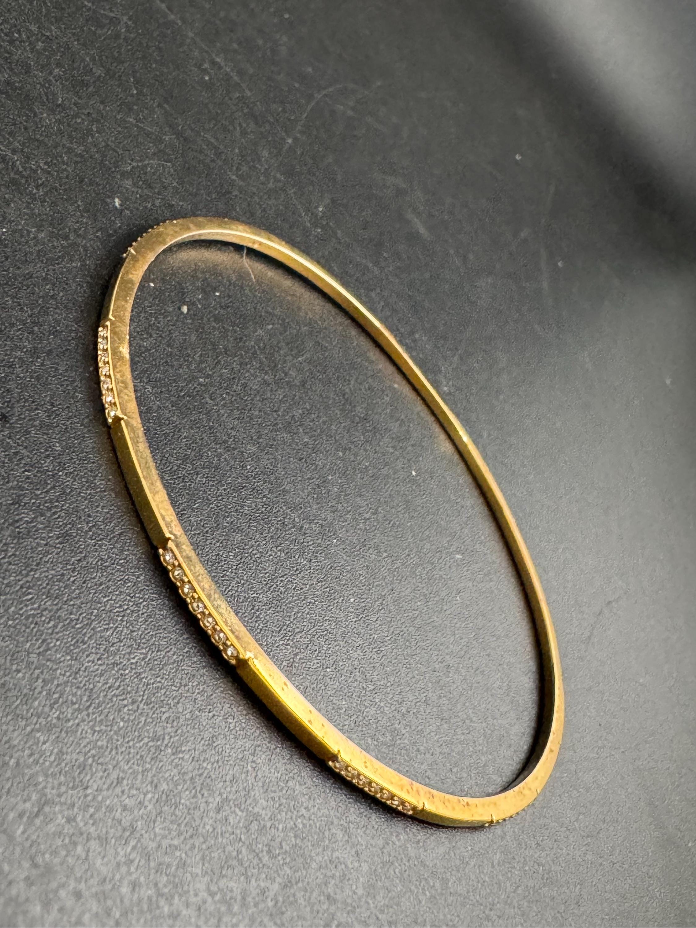 Signed Swarovski Crystal Slim Bangle, Thin Stacking Bracelet