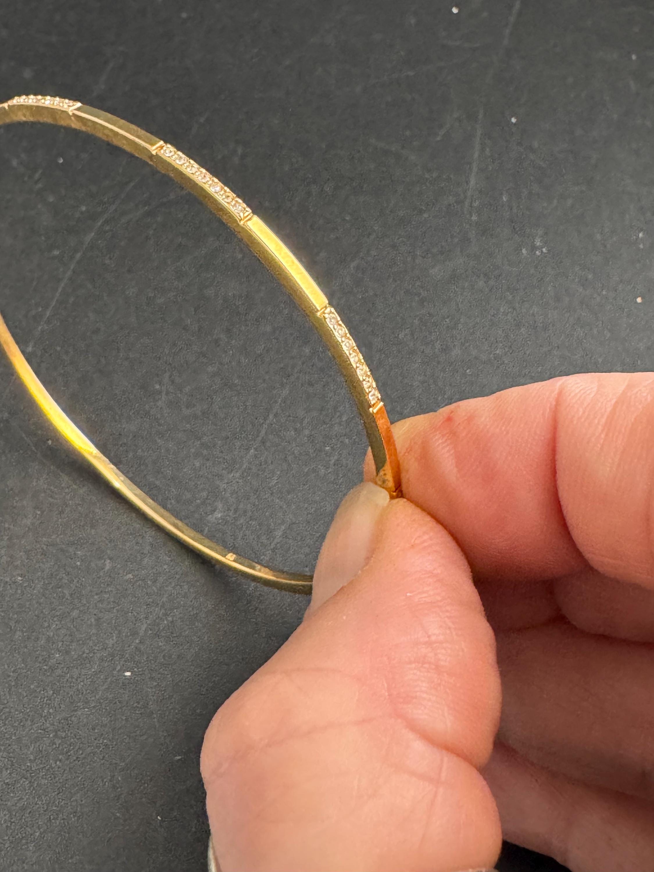 Signed Swarovski Crystal Slim Bangle, Thin Stacking Bracelet