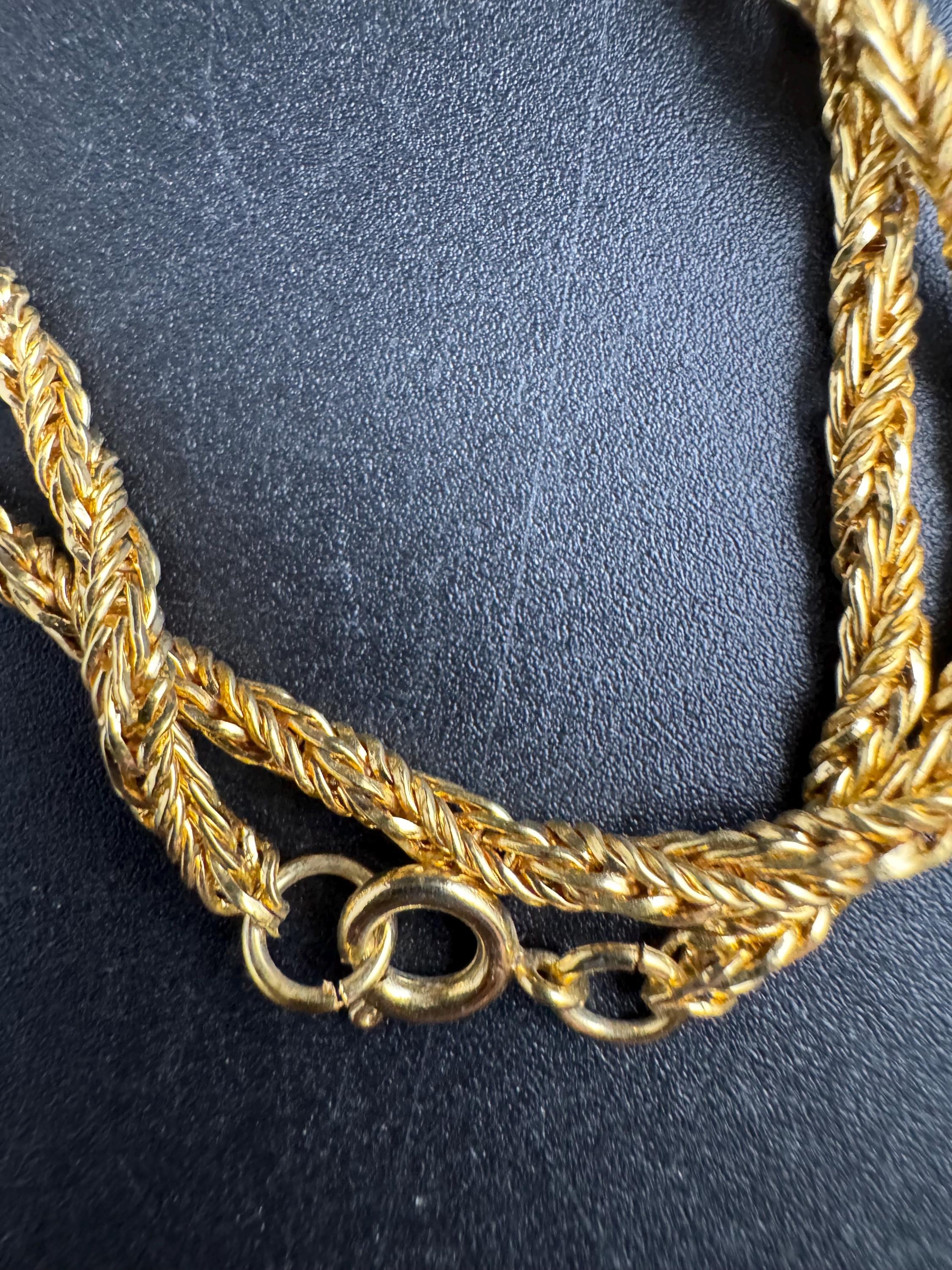 Long gold plated Rope Chain, 37 inch 122cm vintage necklace