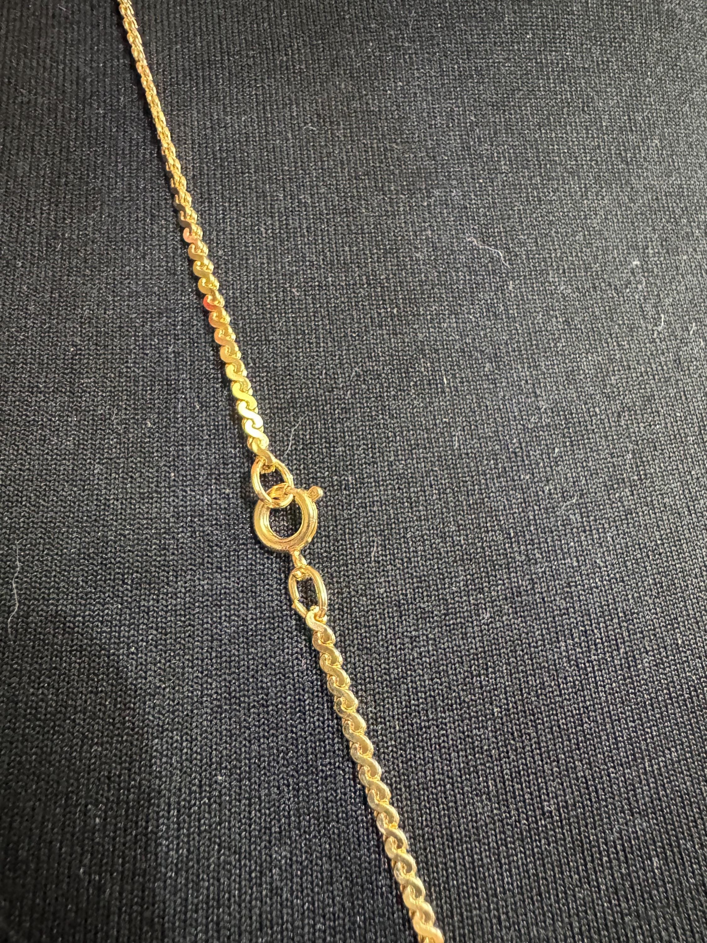 Long gold plated serpentine Chain, 37 inch 122cm vintage necklace