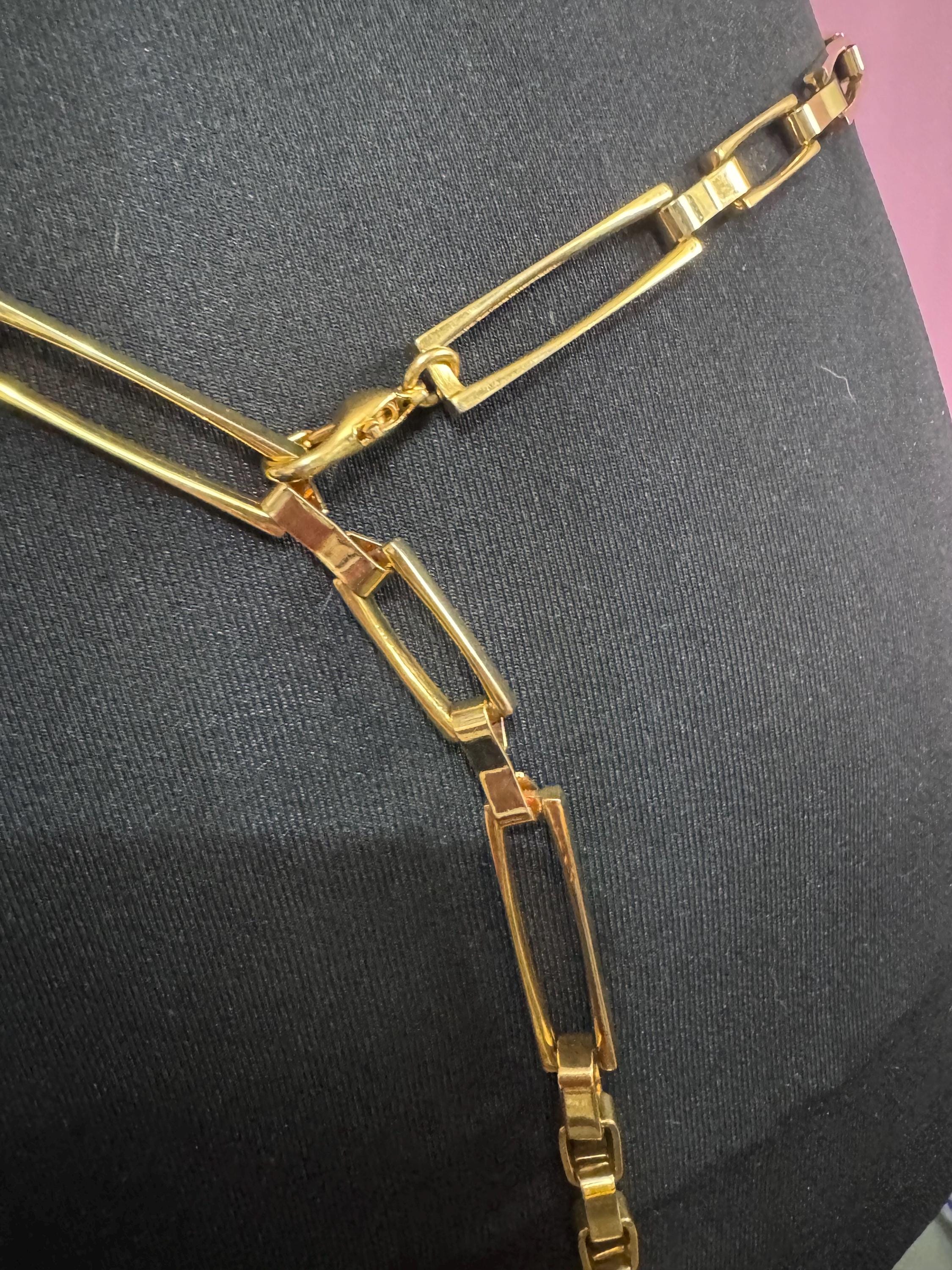 Ladies gold metal chain belt, fits 100 to 113cm vintage fashion