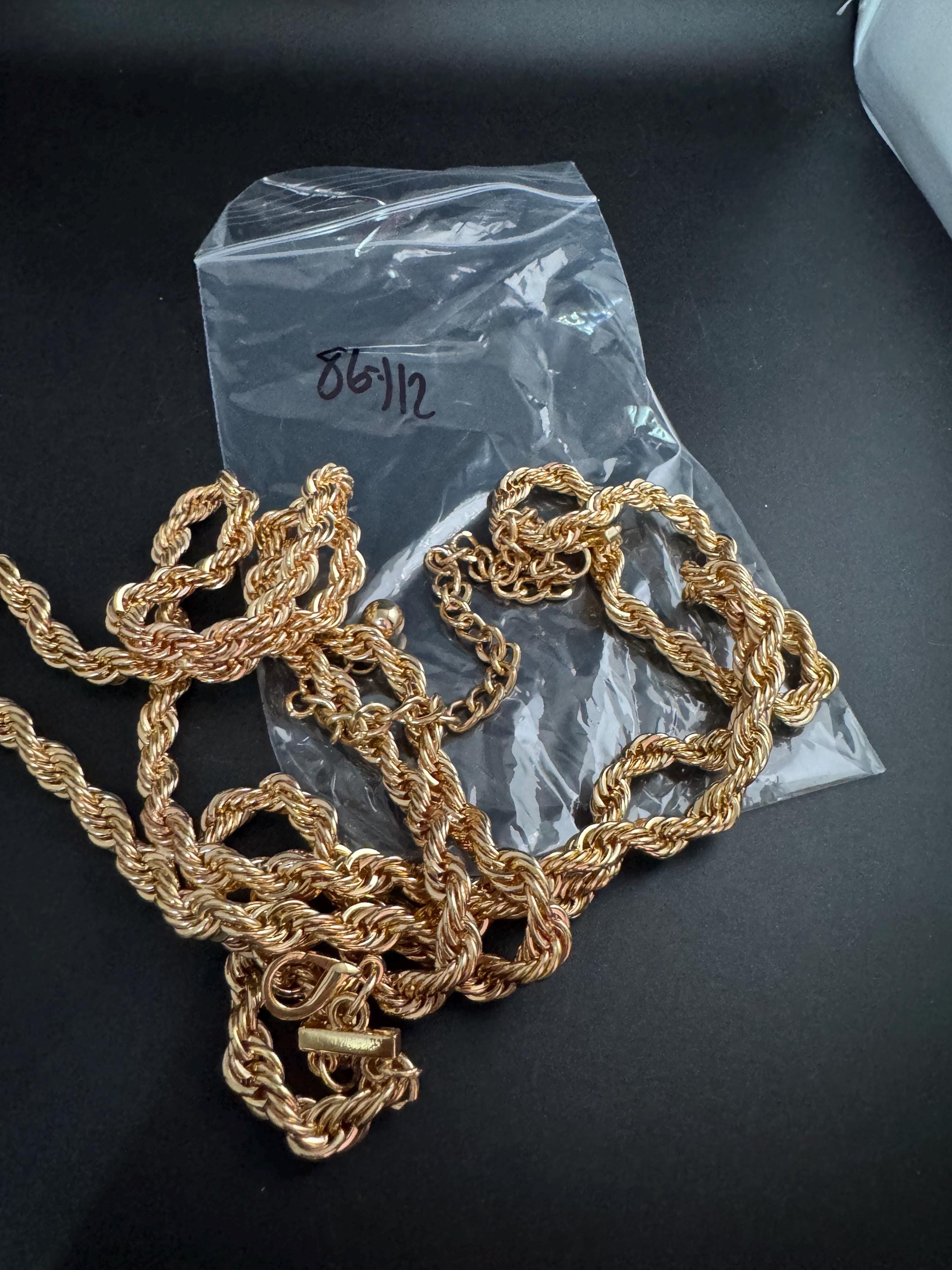 Thick double rope chain belt, fits 86 to 112cm vintage fashion