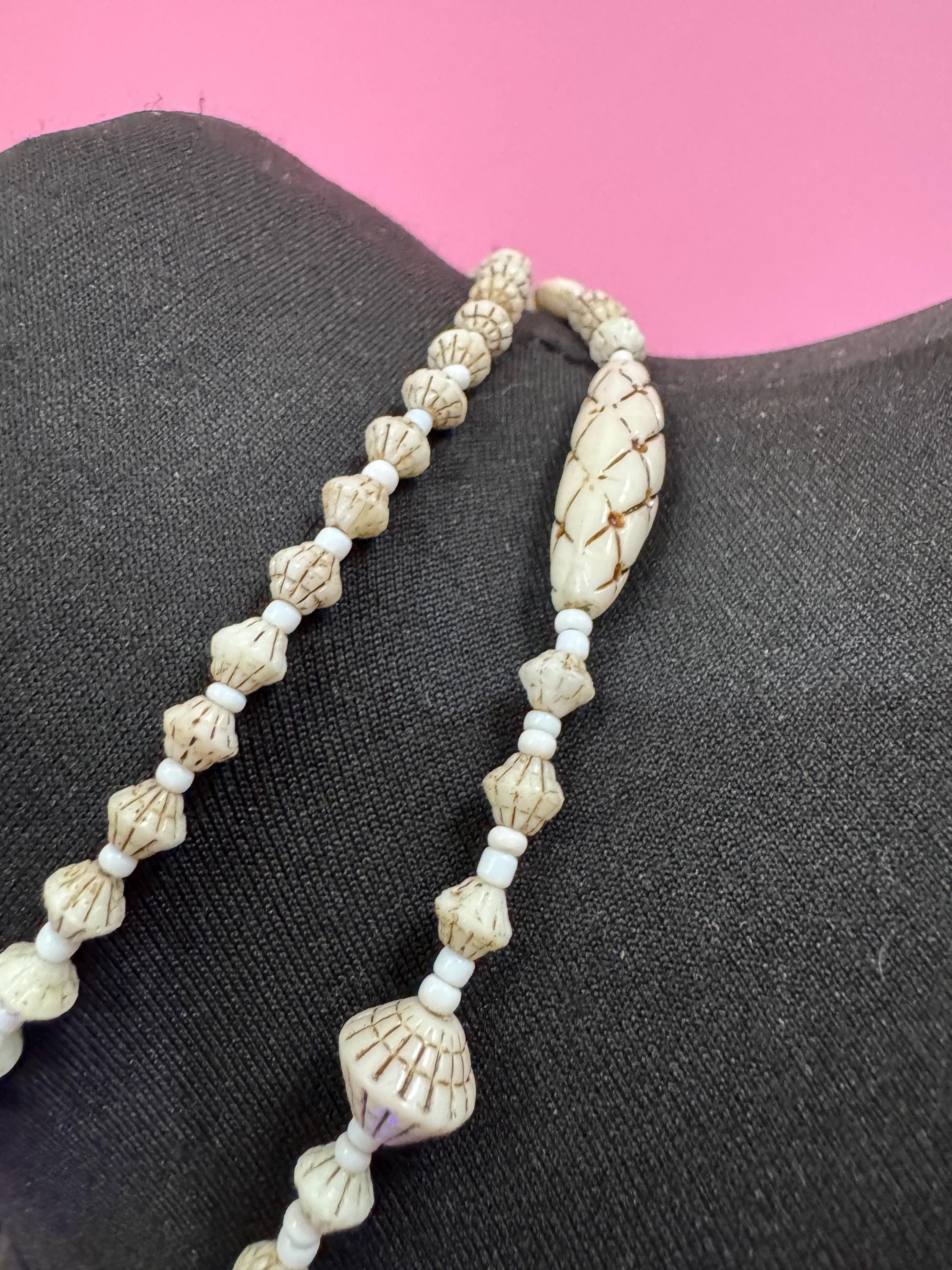 neiger UV Multistrand necklace, cream beads 41cm uranium glass