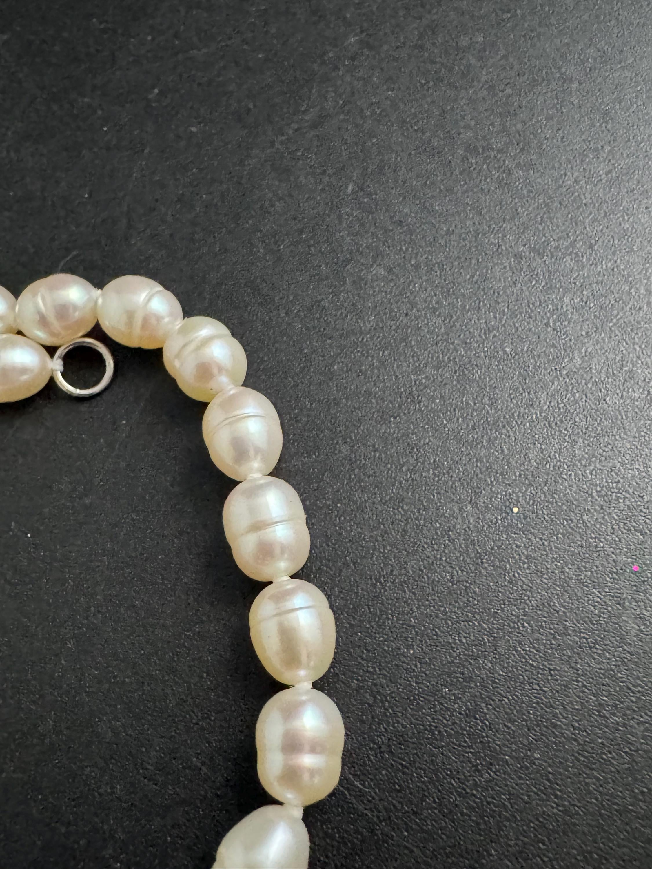 925 freshwater pearl beaded bracelet, 19cm sterling silver clasp
