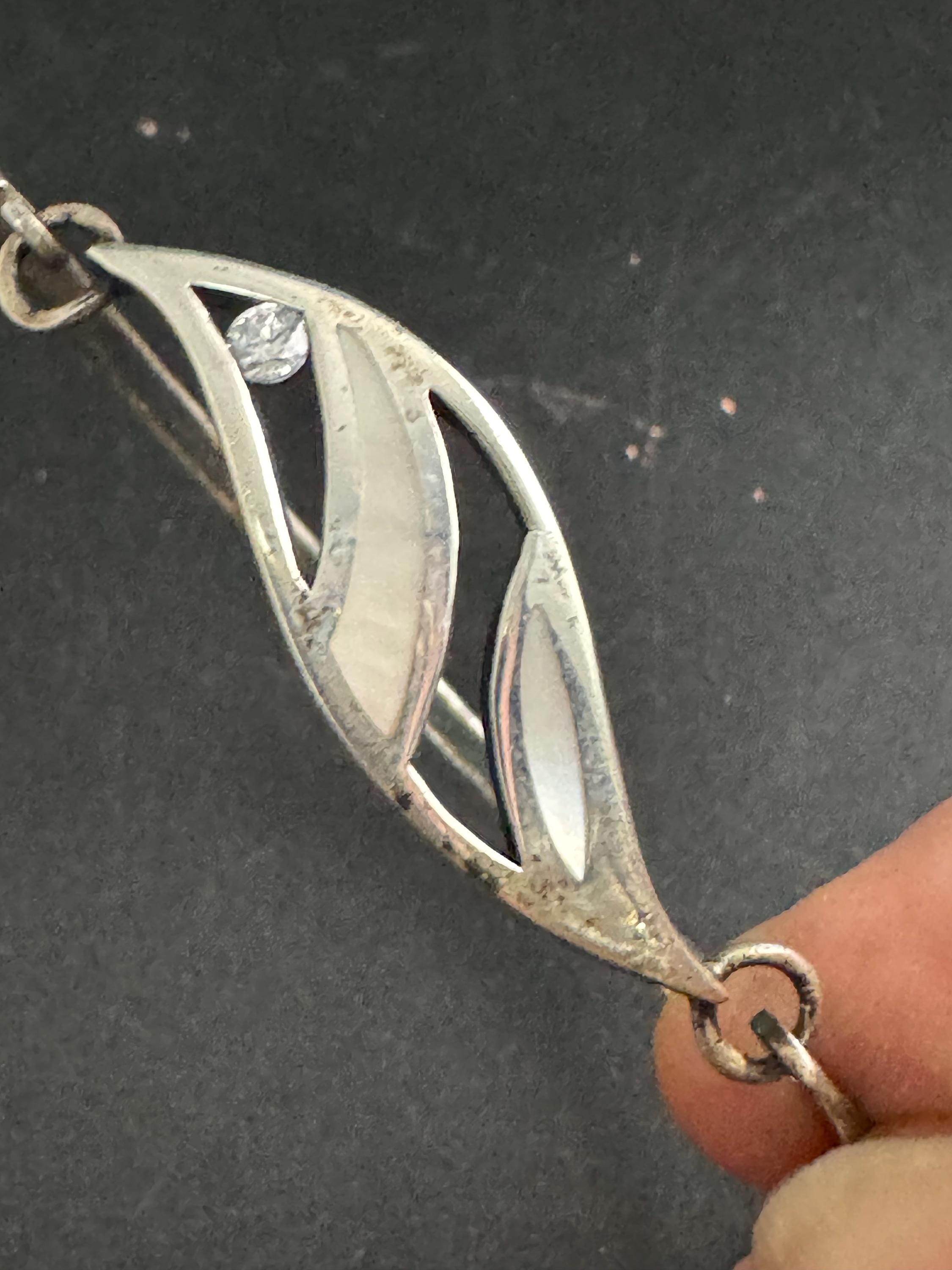 925 Kit heath bangle, sterling silver with mother of pearl inlay