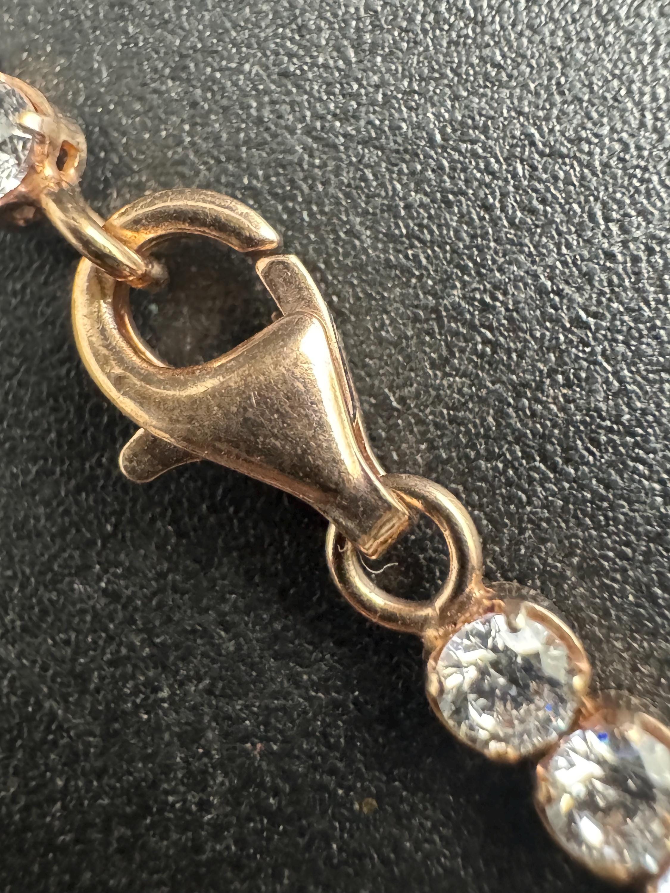 925 Rose Gold Amethyst Crystal Tennis Bracelet, Bezel Set Light Purple DQ Cz