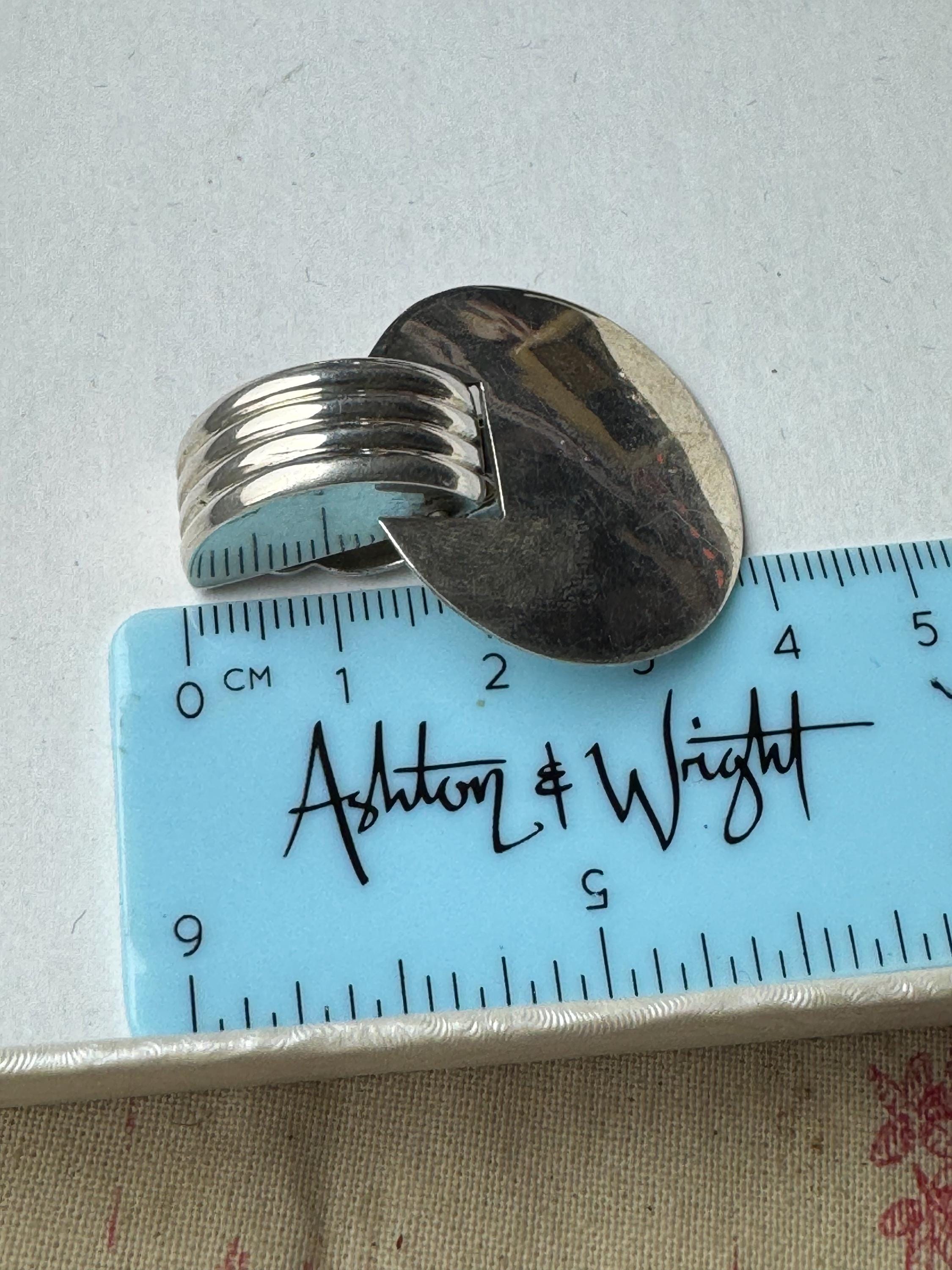 Mexican 925 big Clip On Earrings, stamped TC -142