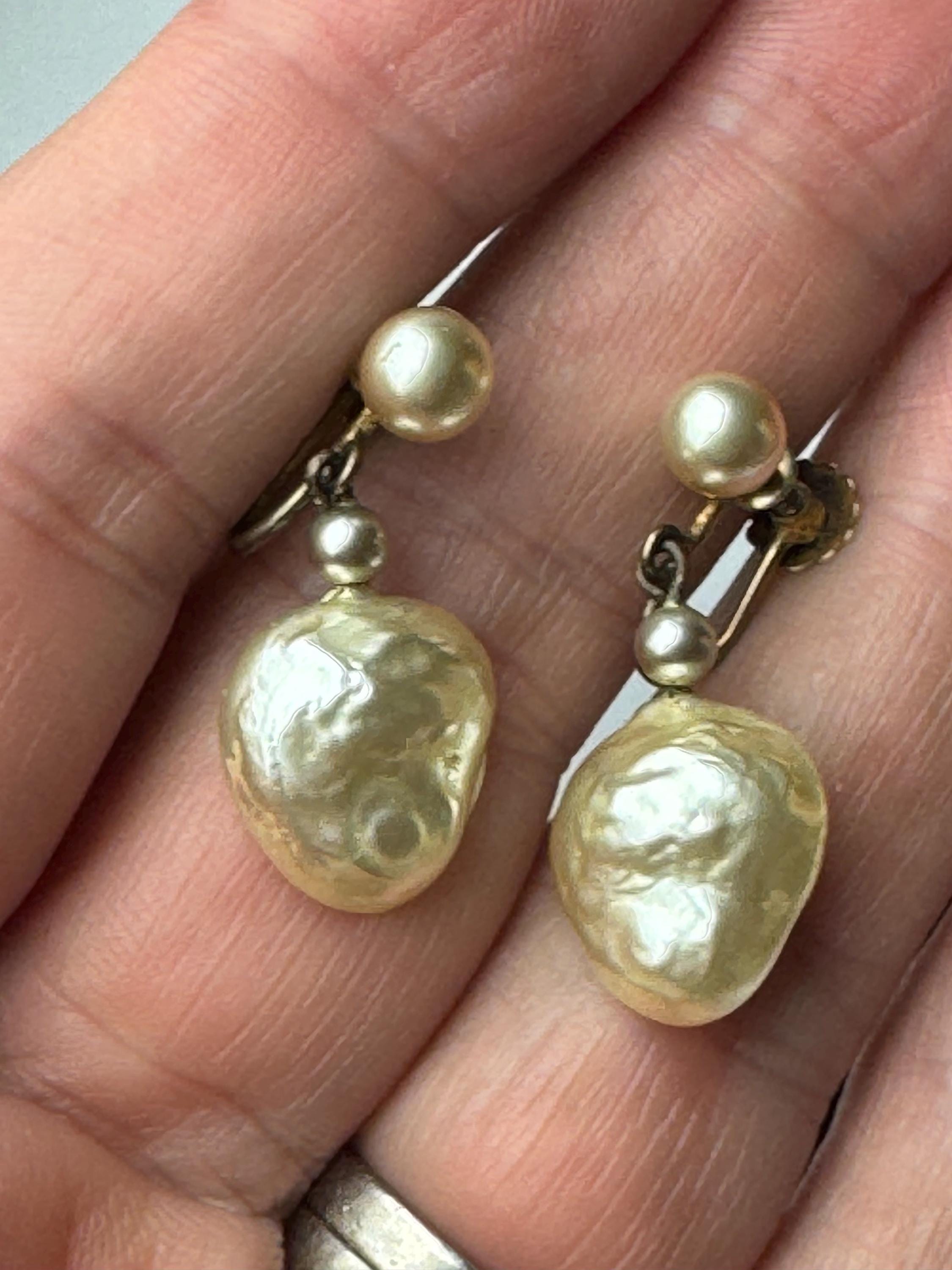 925 Silver pearl Drop Clip earrings, faux pearl with screw back fittings