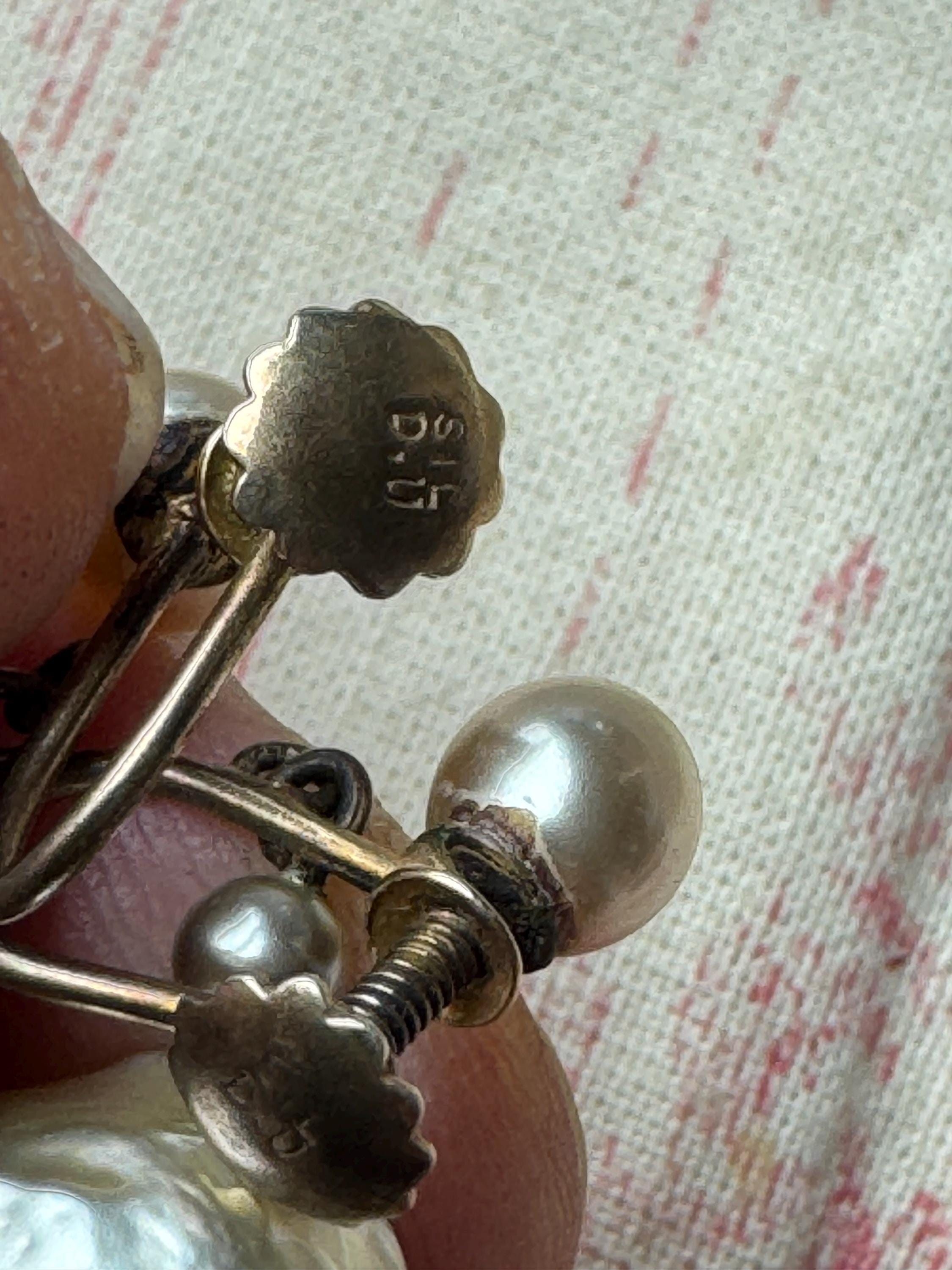 925 Silver pearl Drop Clip earrings, faux pearl with screw back fittings