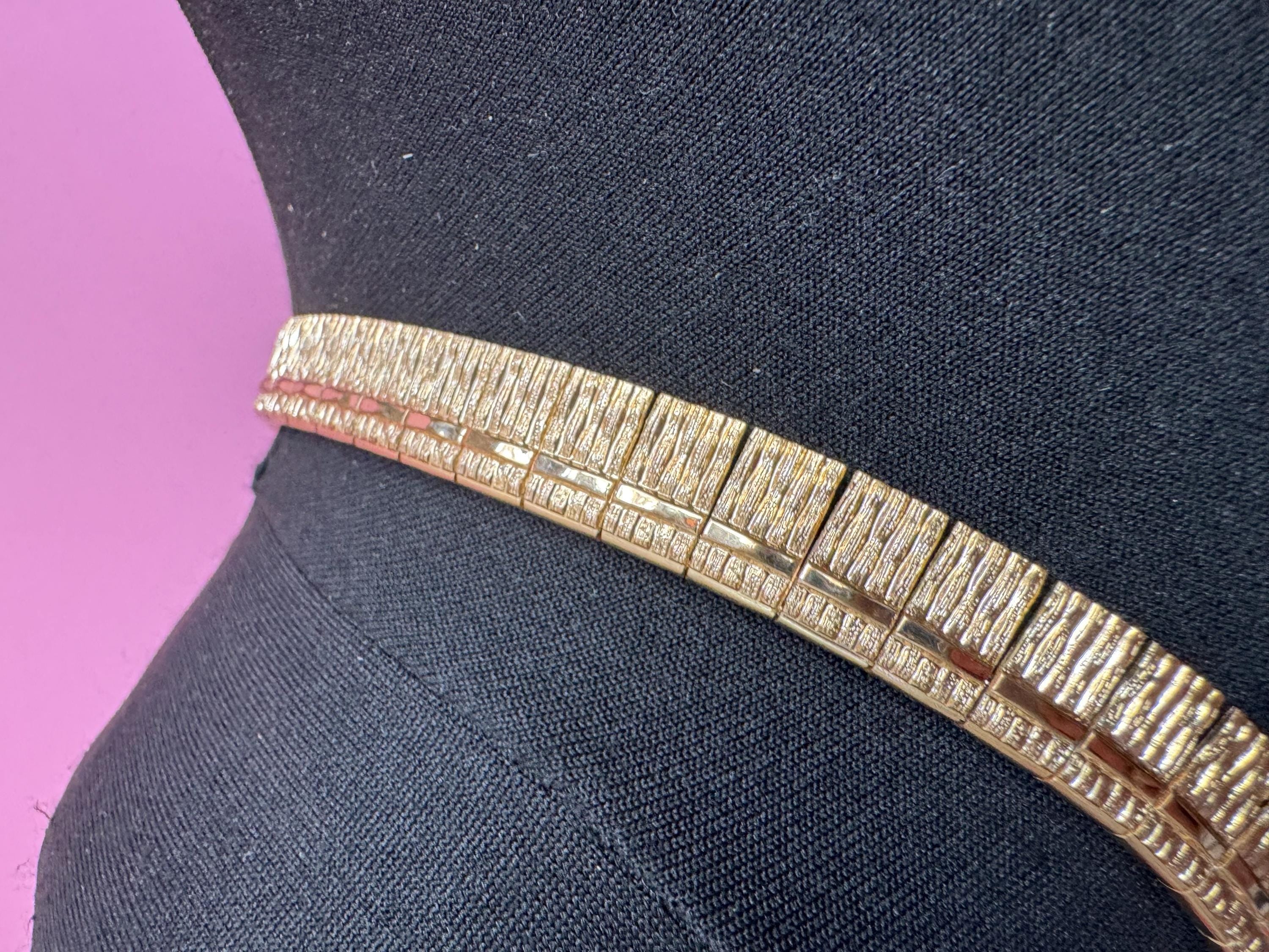 Egyptian wide gold choker necklace, cleopatra fringed style vintage