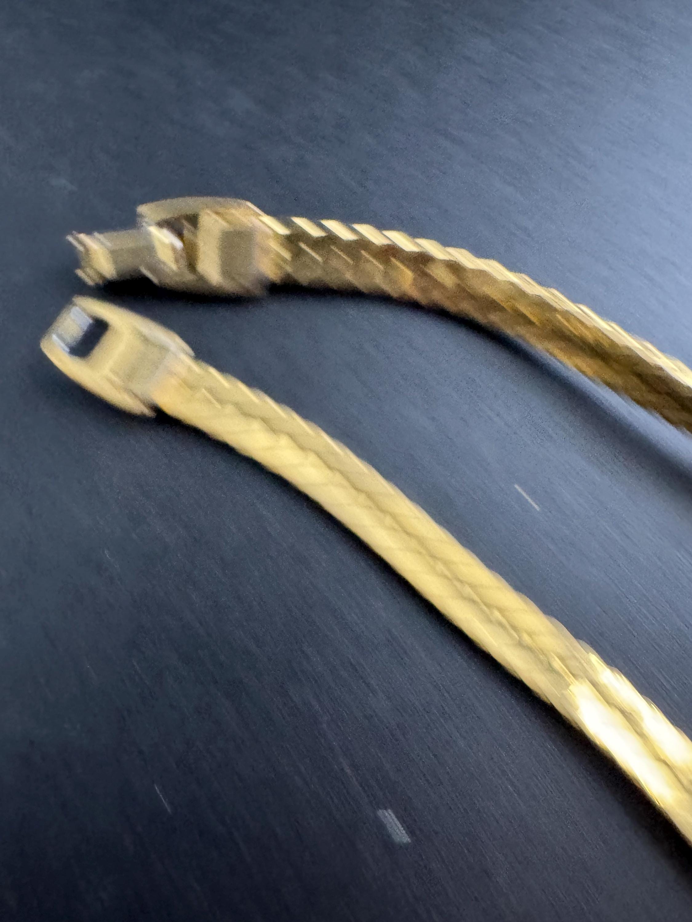 white enamel gold choker, vintage wide link panel necklace 40cm