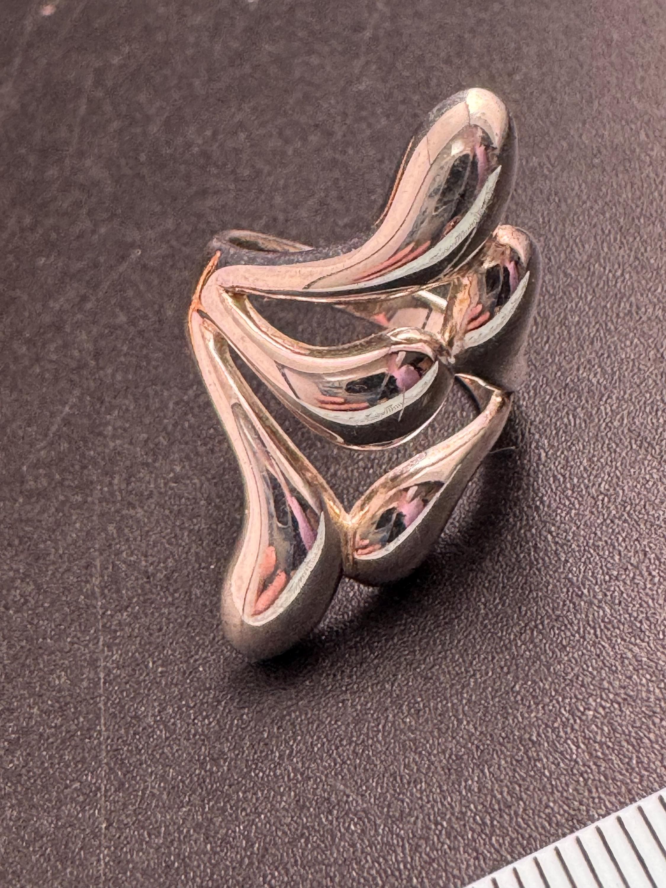 Vintage Silver modernist dress Ring - Modernist Size L.5 925 sterling