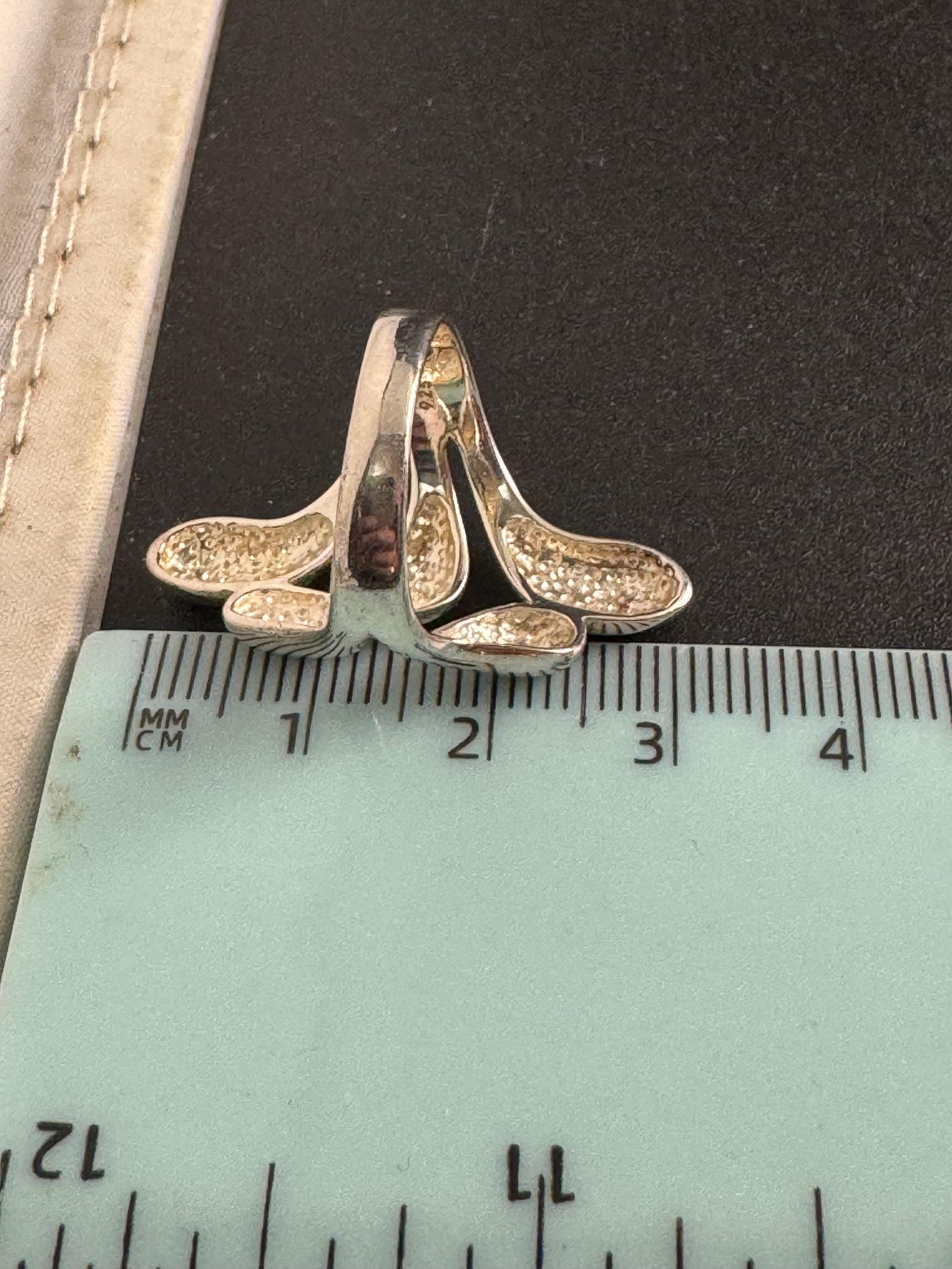 Vintage Silver modernist dress Ring - Modernist Size L.5 925 sterling