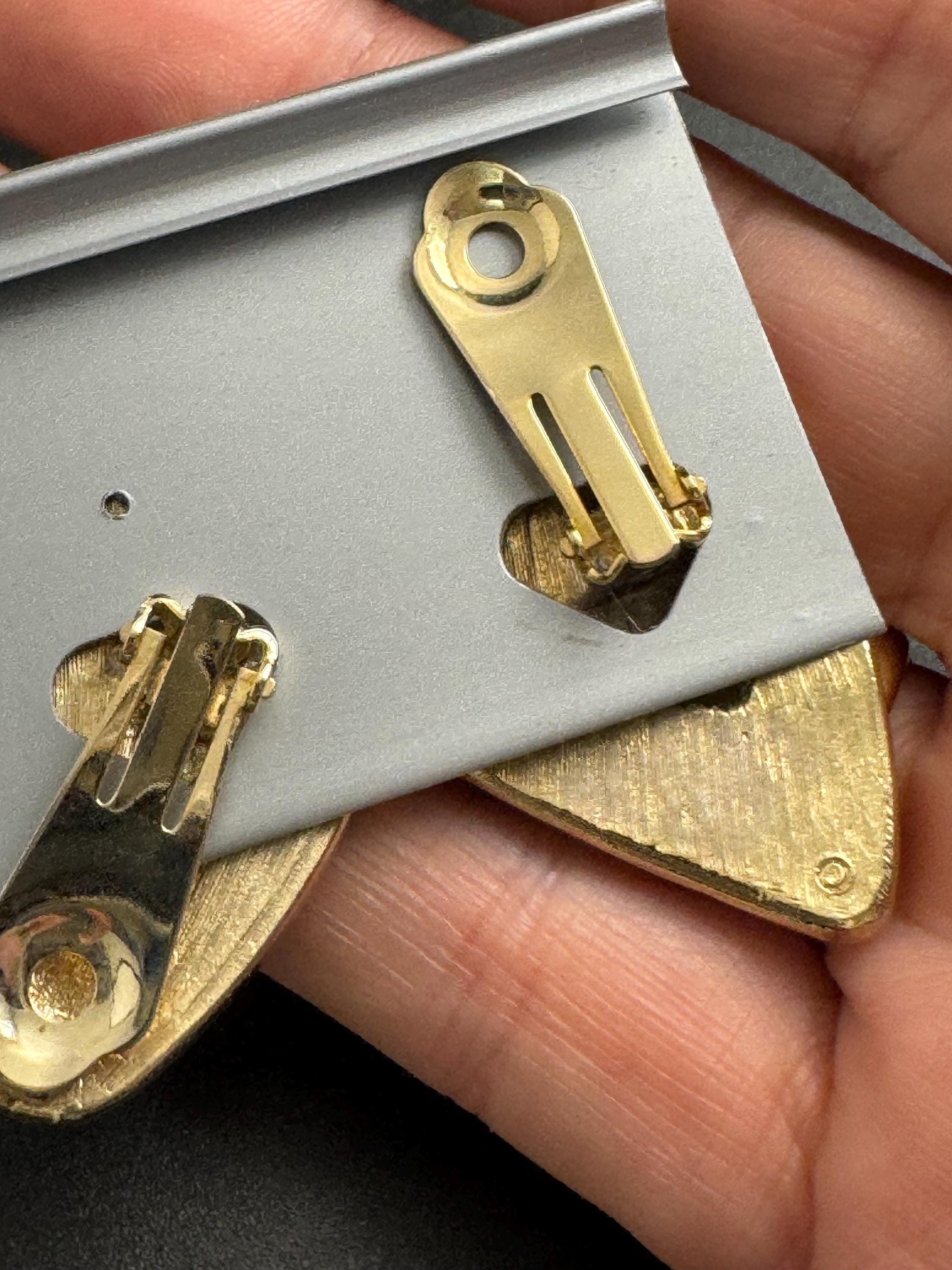 Red Enamel Clip On Earrings: jaques vert vintage gold plated