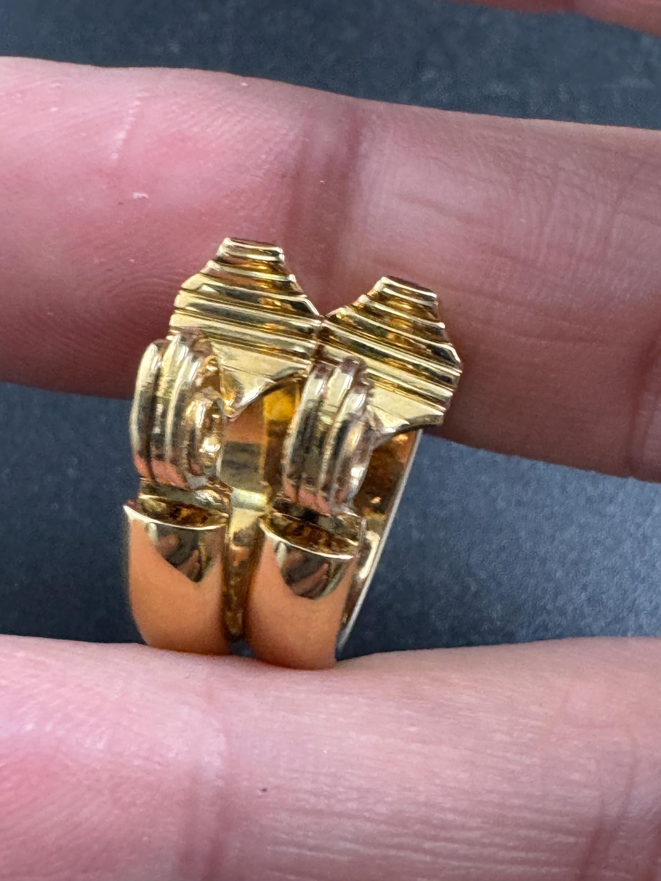 Gold Hoop clip on earrings, Signed MONET