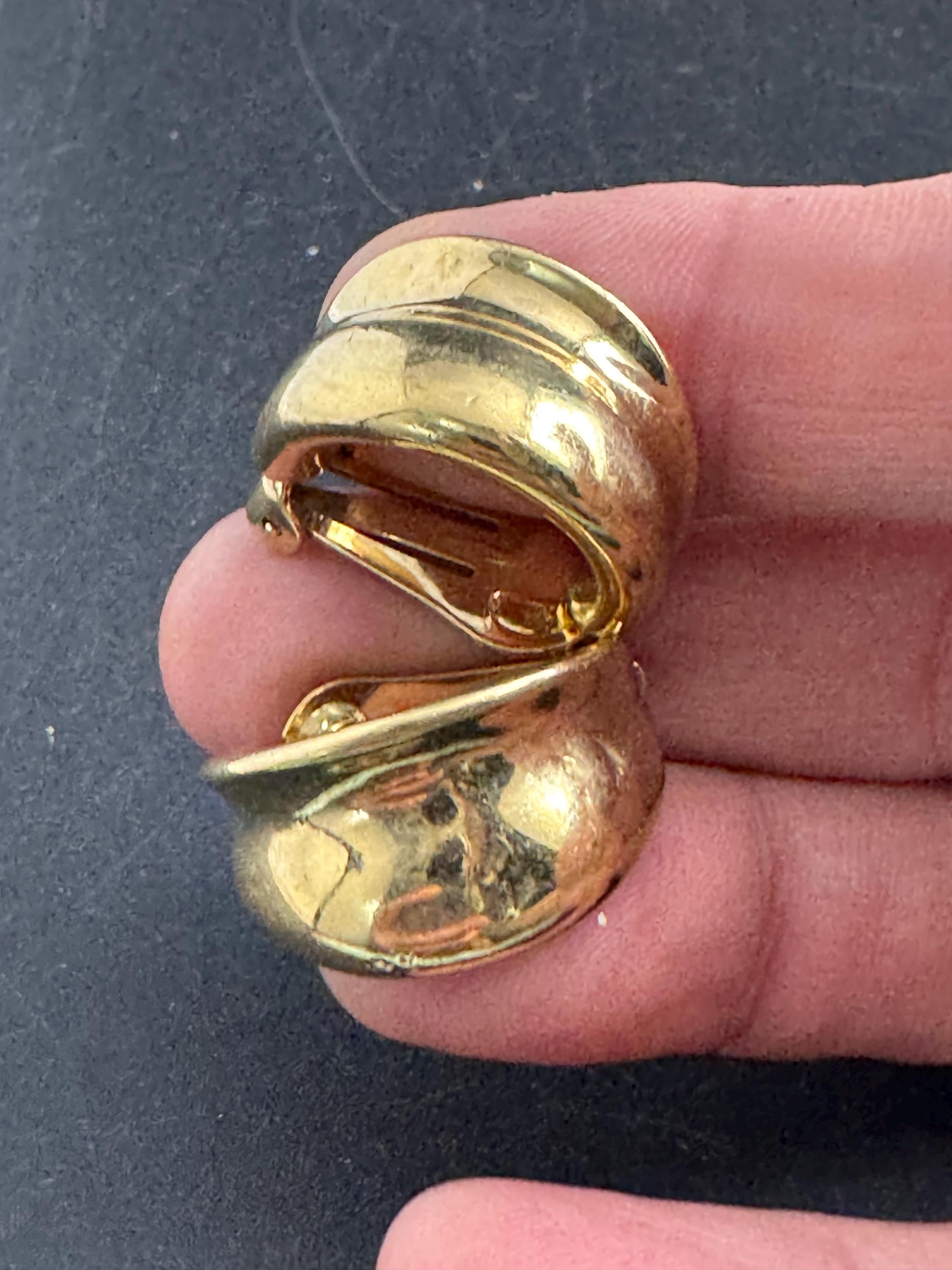 AGATHA PARIS gold hoop clip on earrings, vintage french designer ear clips