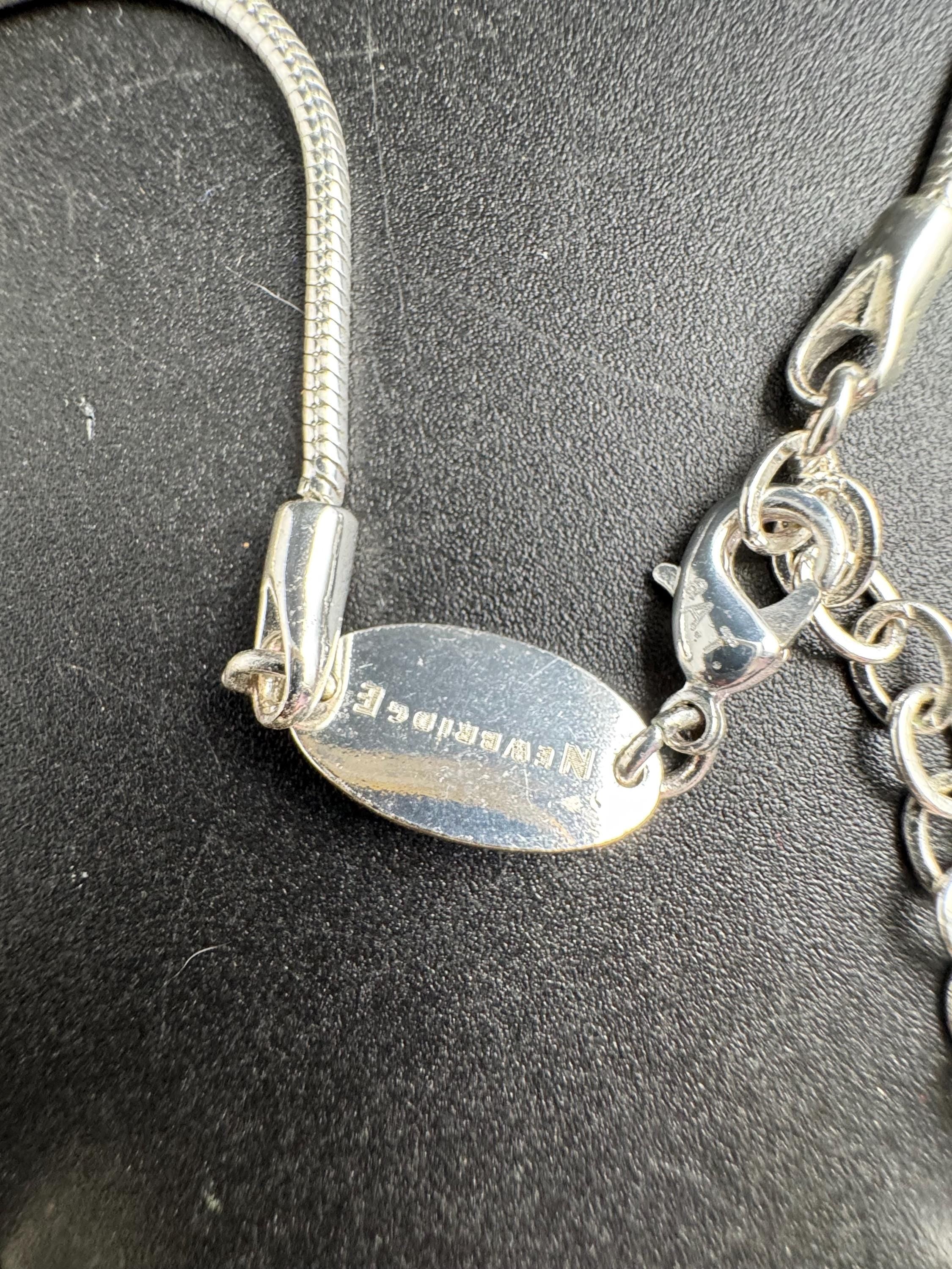 Modernist crystal necklace by Newbridge silverware, silver plated dropper