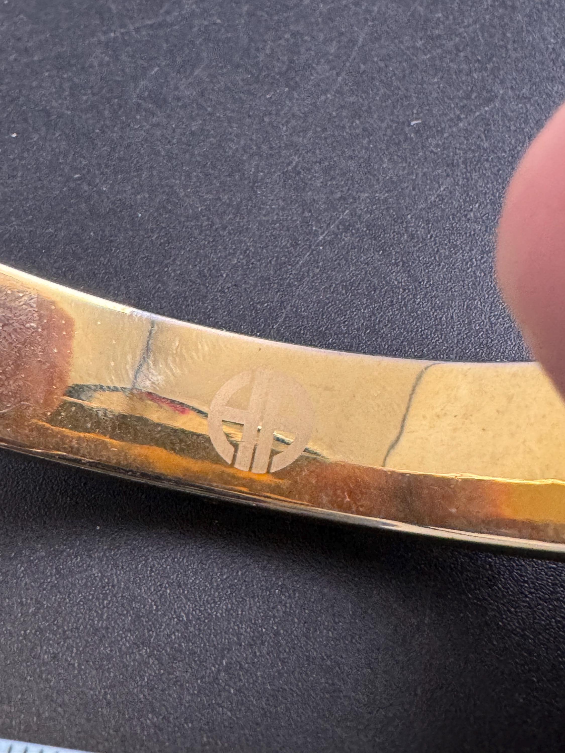 House of Harlow Orange inca bangle, enamelled 1960s gold plated