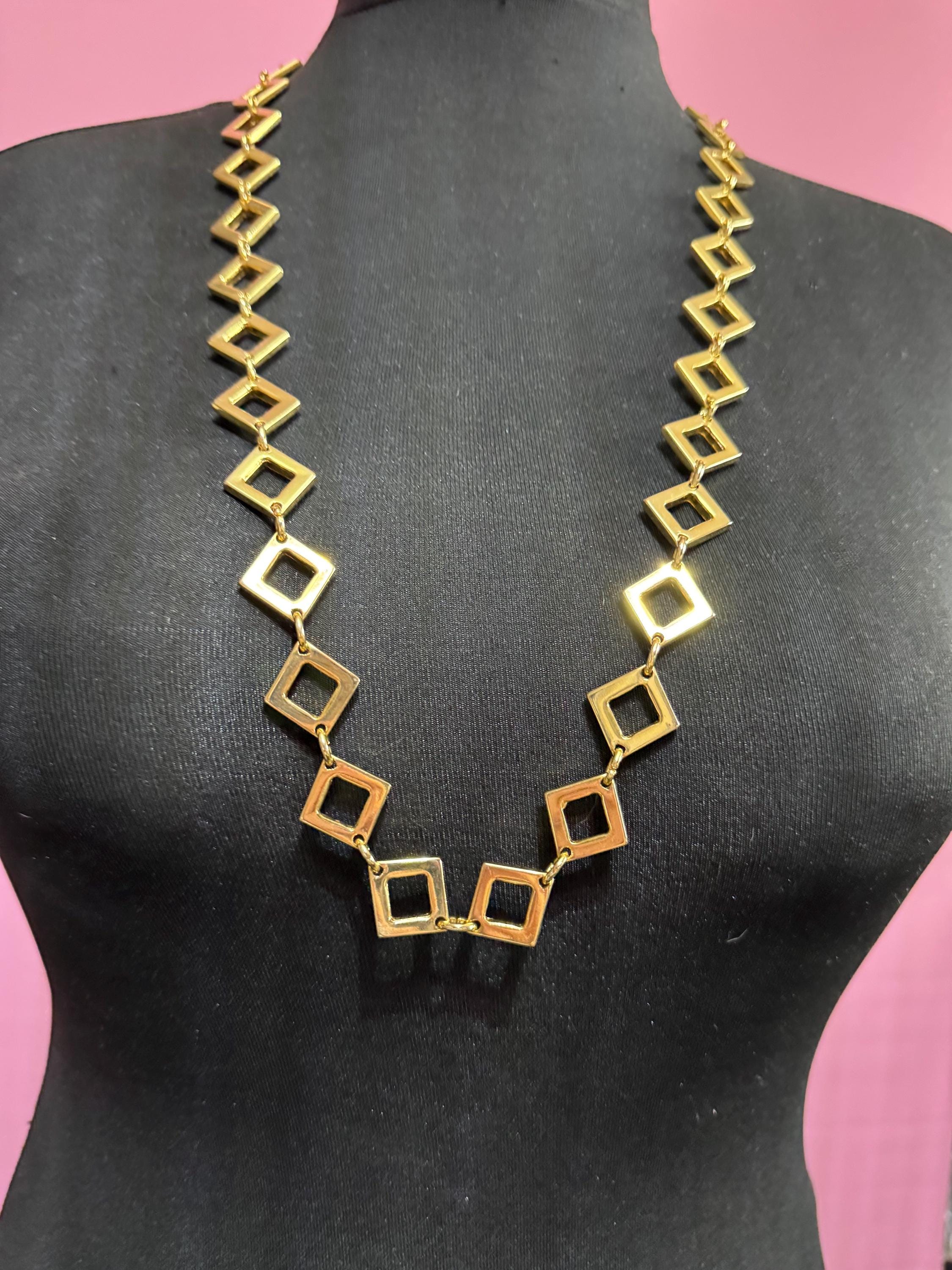 Ladies gold metal chain belt, fits 87- to 105cm vintage fashion