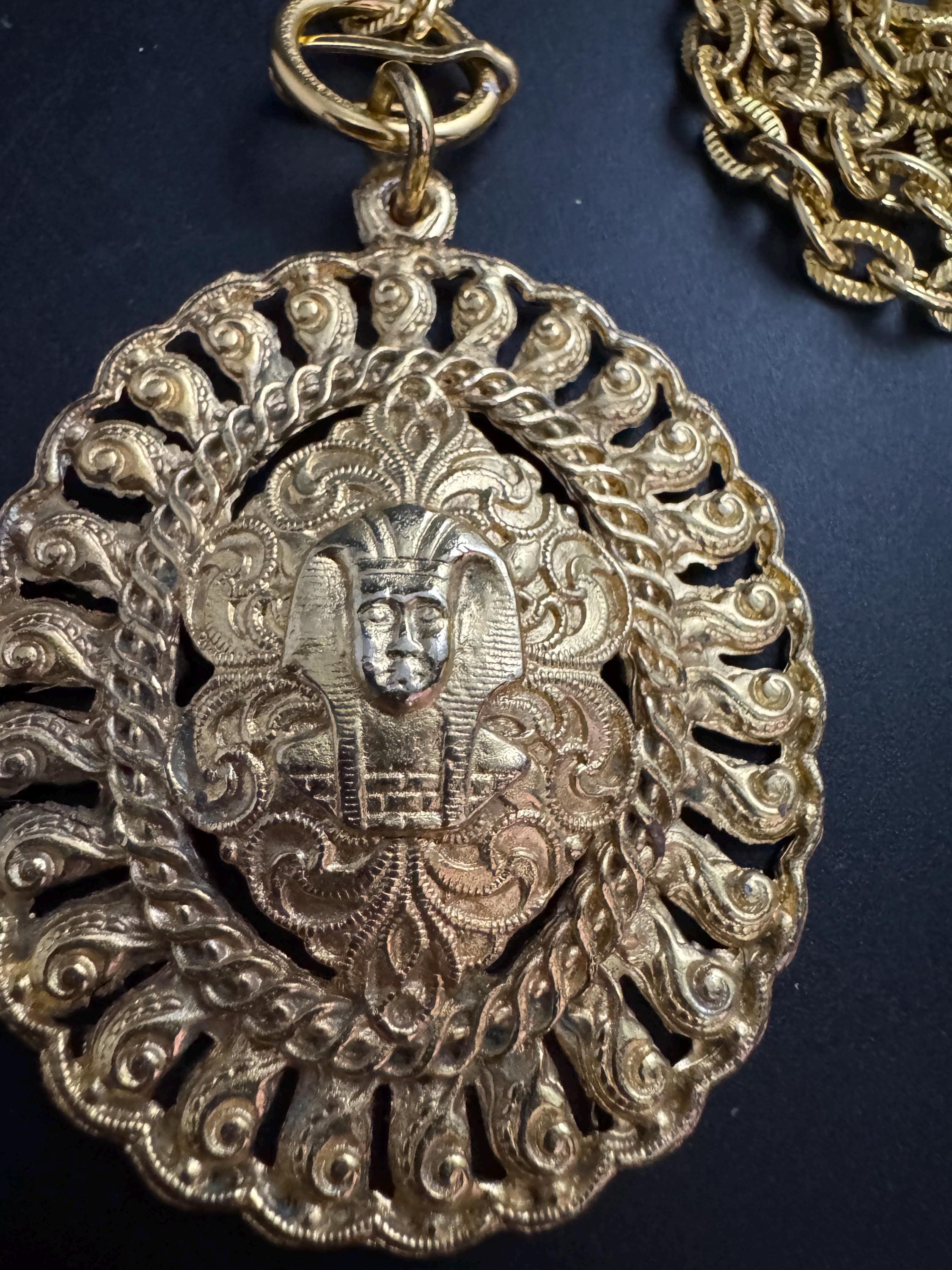 XS egyptian medallion chain belt, fits 80cm necklace vintage fashion