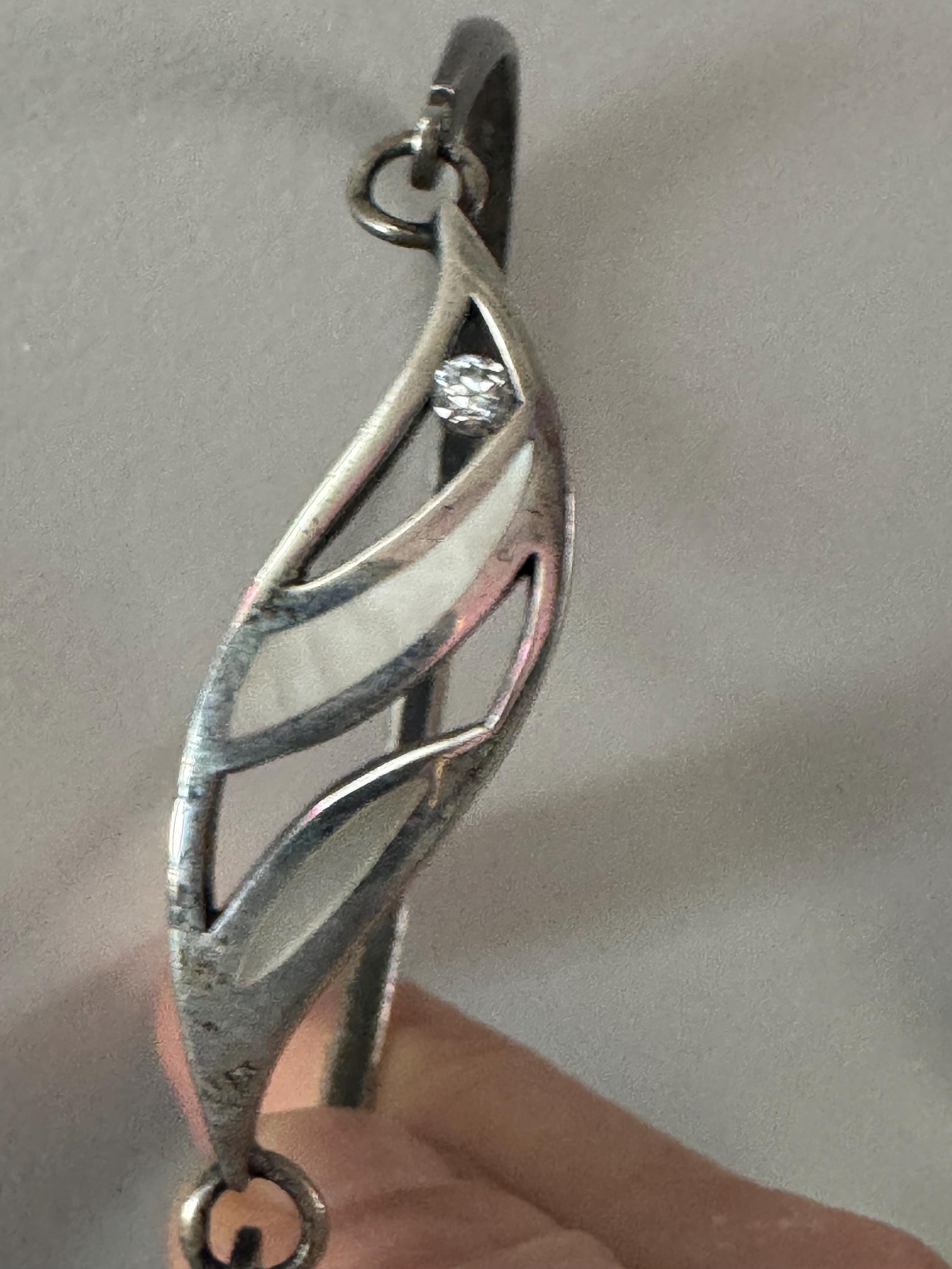 925 Kit heath bangle, sterling silver with mother of pearl inlay