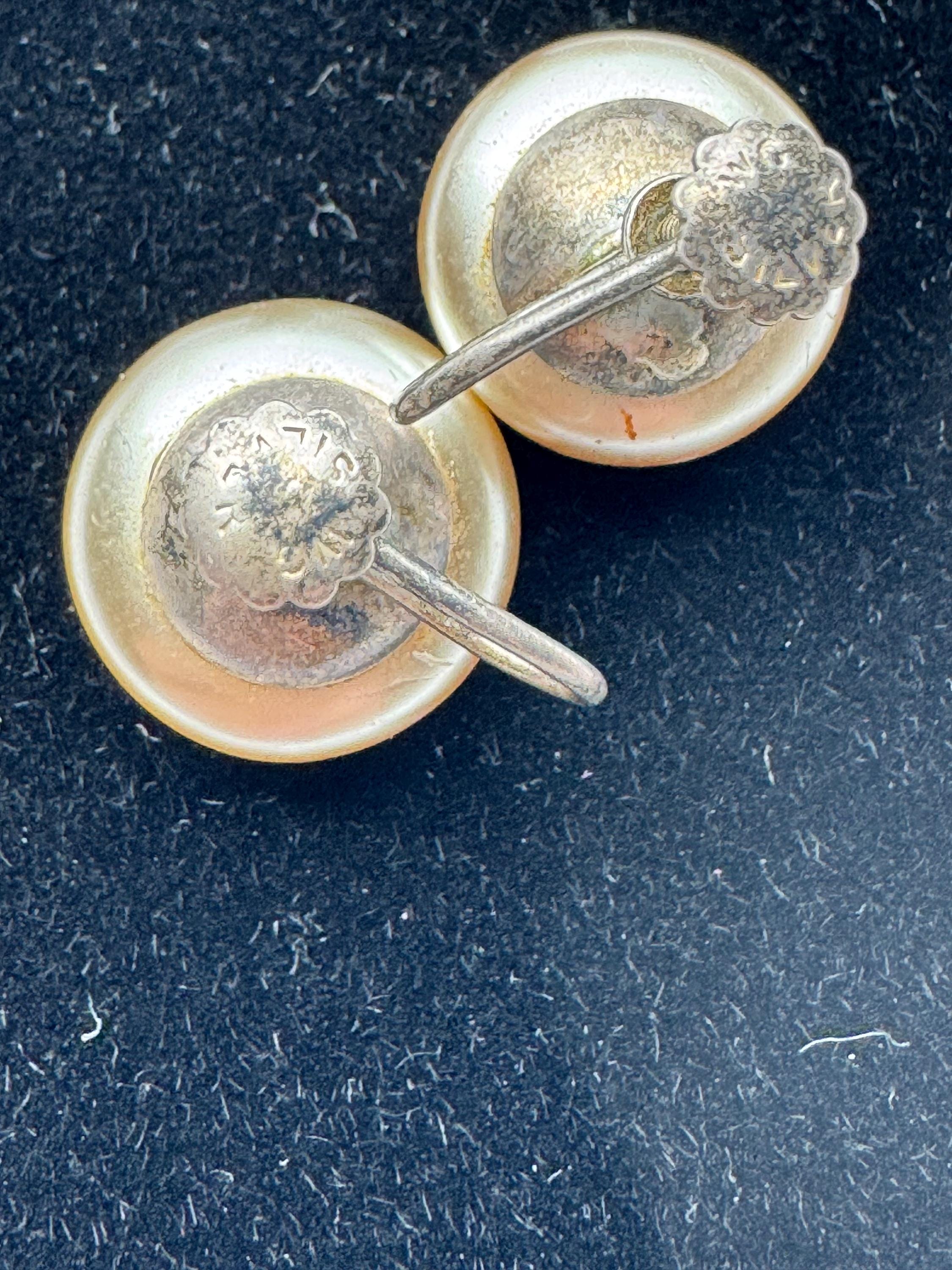 925 pearl clip on earrings, sterling silver glass beads on screwback fitting