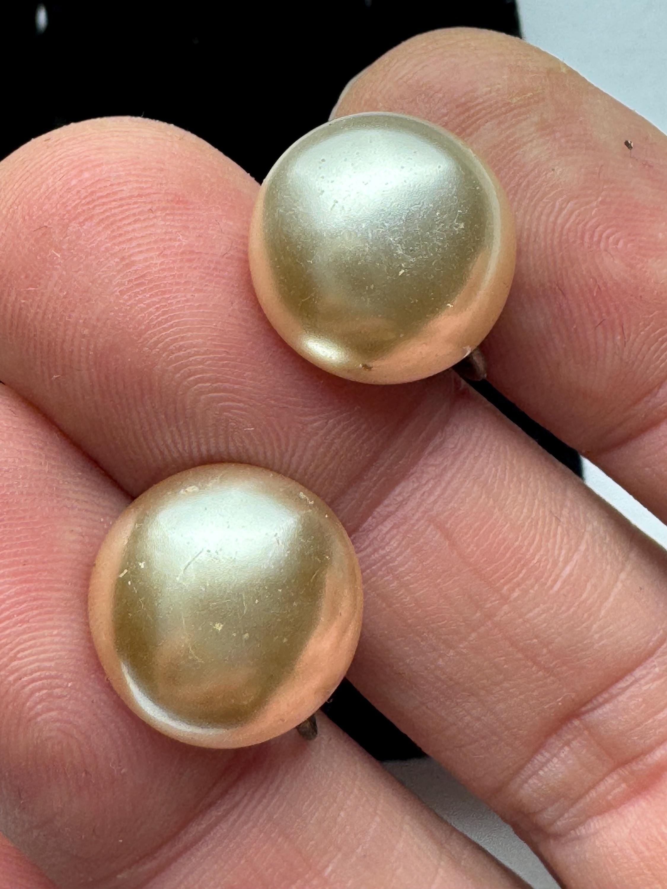 925 pearl clip on earrings, sterling silver glass beads on screwback fitting