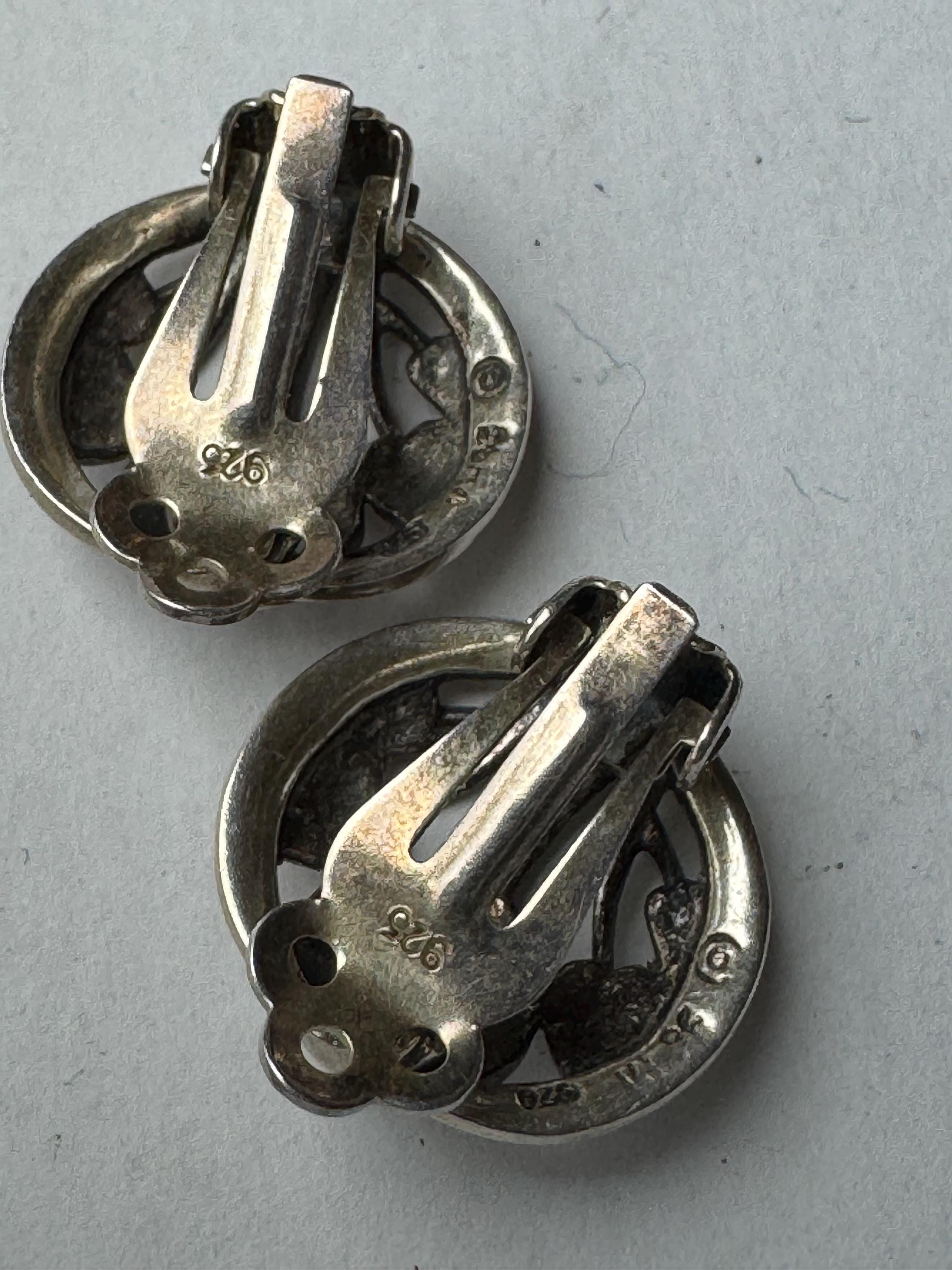 Kit heath 925 clip on earrings, 1.5cm arts and crafts style floral sterling silver