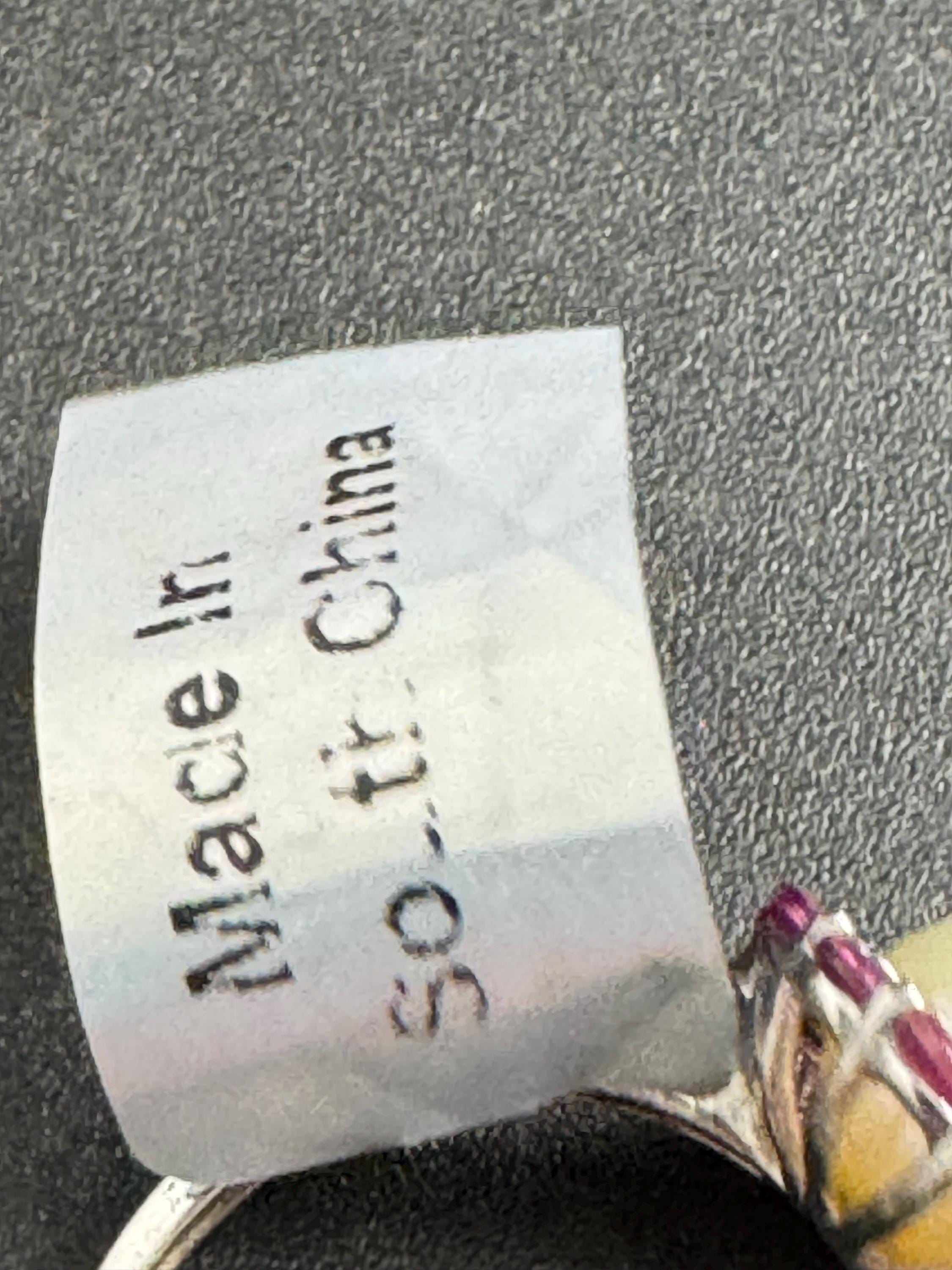 925 silver and pearl dress ring, TGGC size N.5, pink gemstones