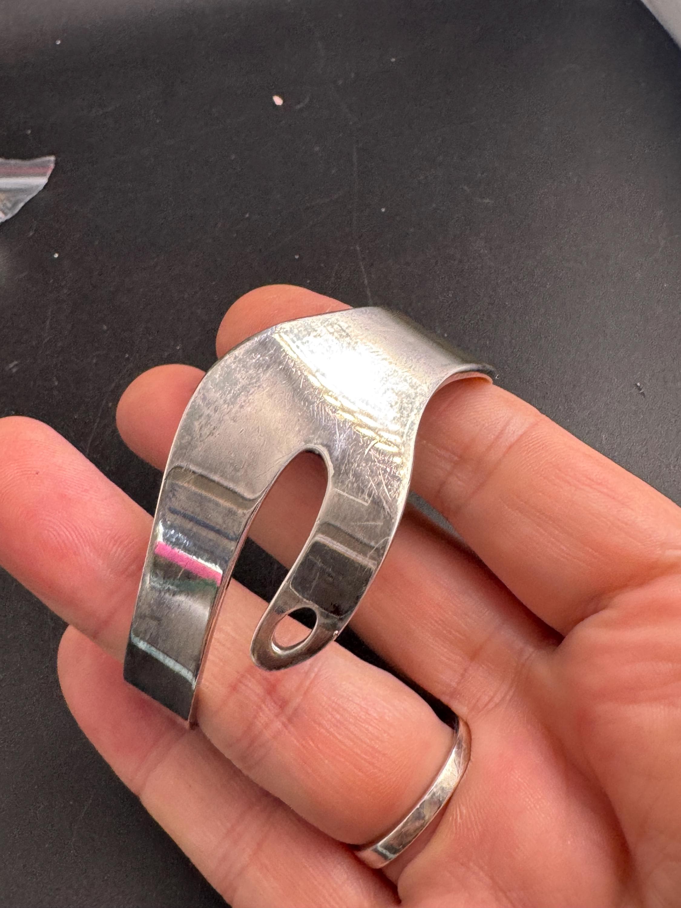 Newbridge Silverware abstract Bangle: signed jewellery Modernist Design