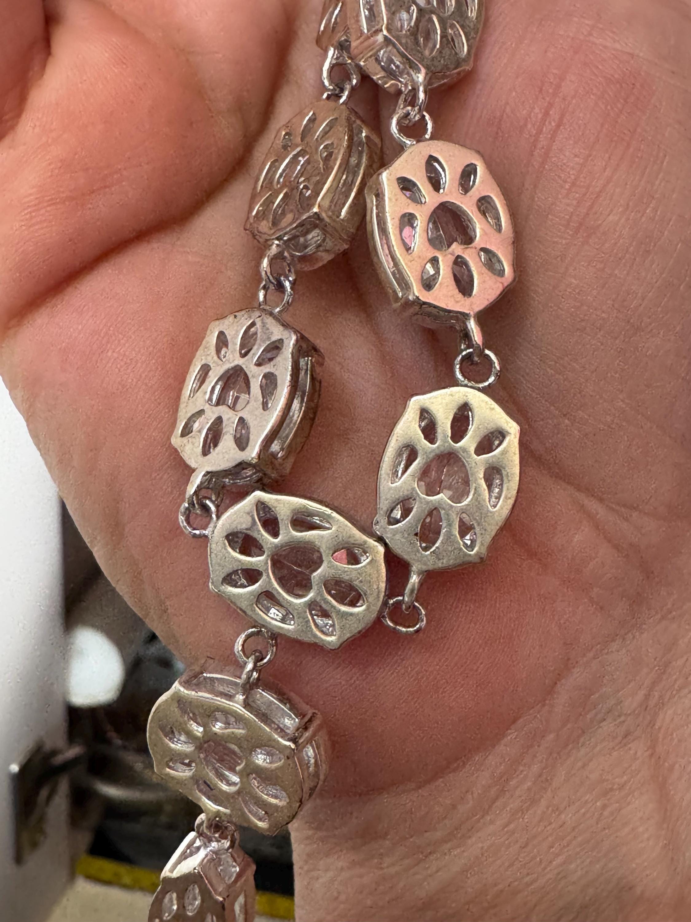 Modernist crystal necklace by Newbridge silverware, silver plated dropper