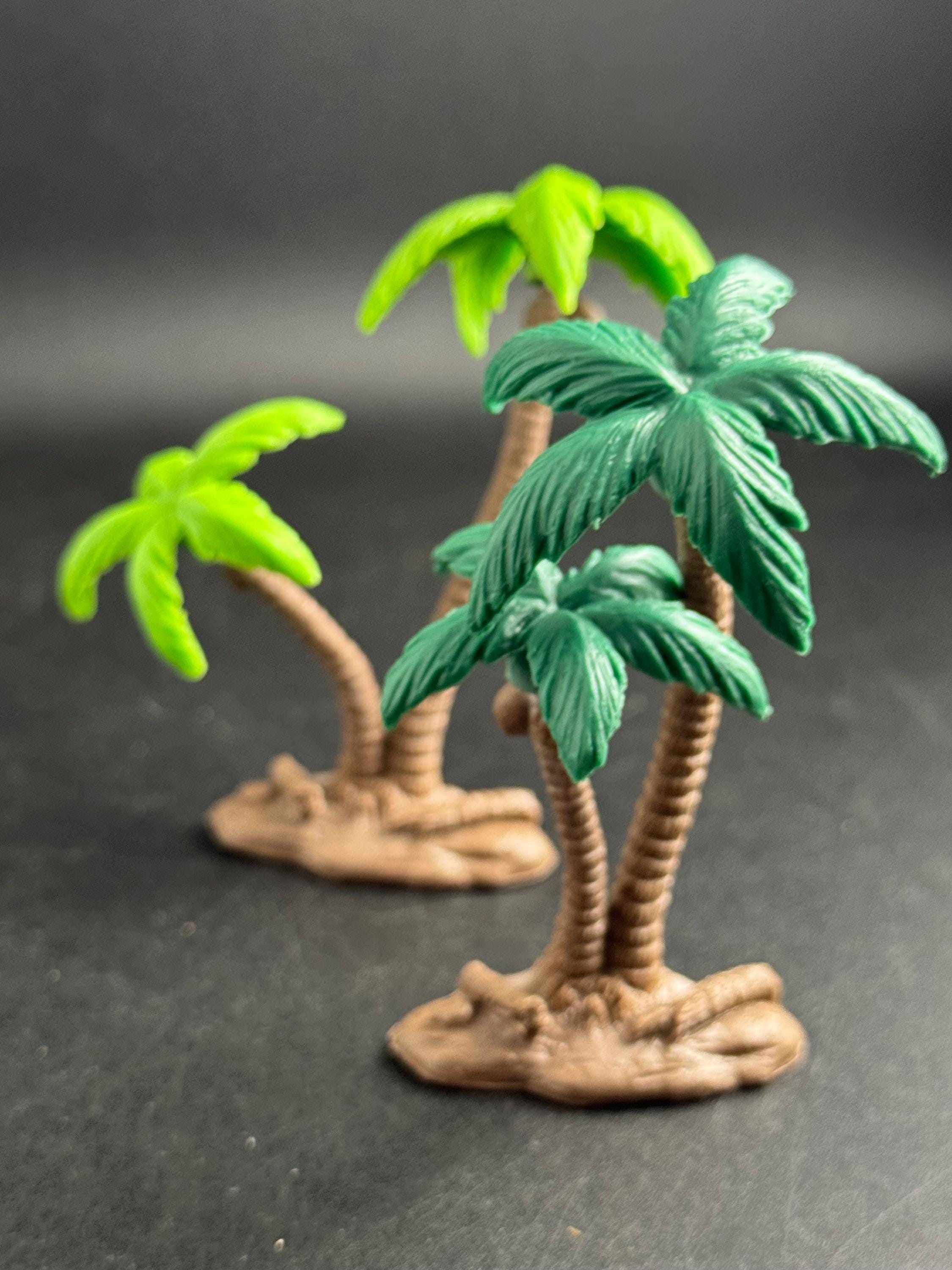 miniature palm tree cake topper (1pc) , dolls house tropical scenery craft 10cm (light green)