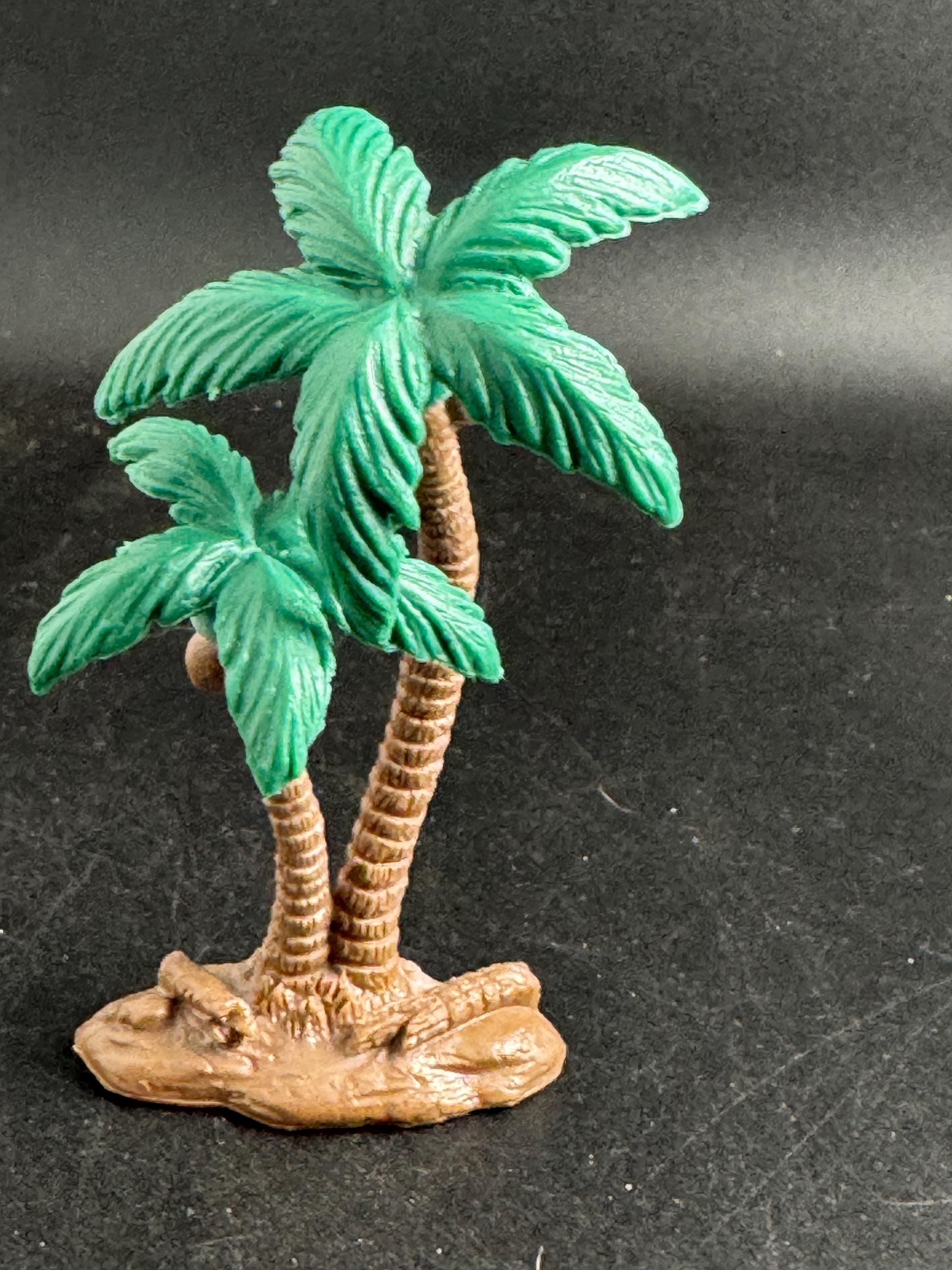 miniature palm tree cake topper (1pc) , dolls house tropical scenery craft 10cm (dark green)
