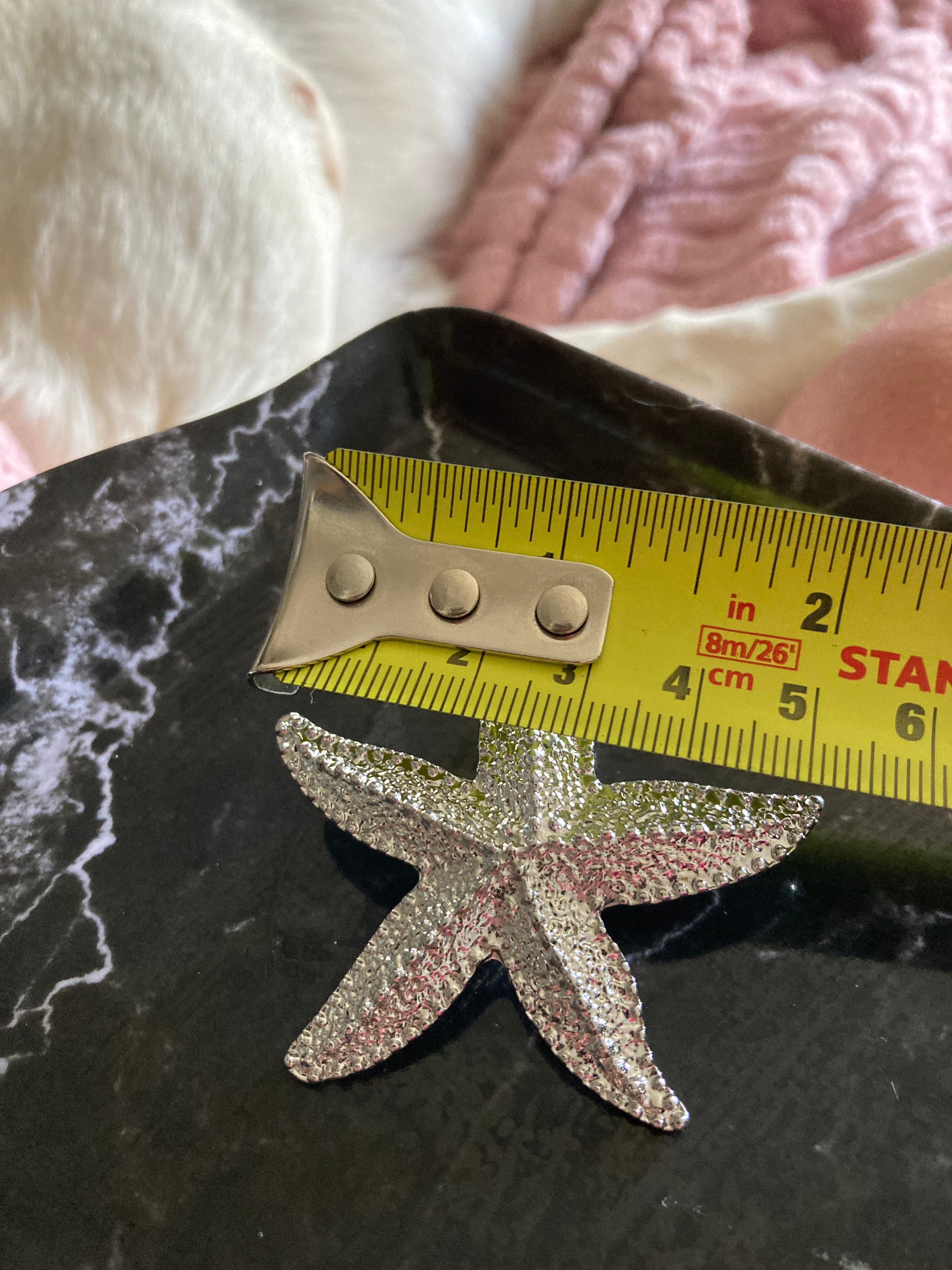 Oversized silver starfish earrings nautical
