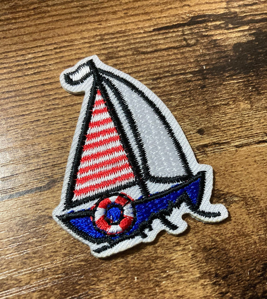 Iron On Nautical sailing boat Patch craft appliqué