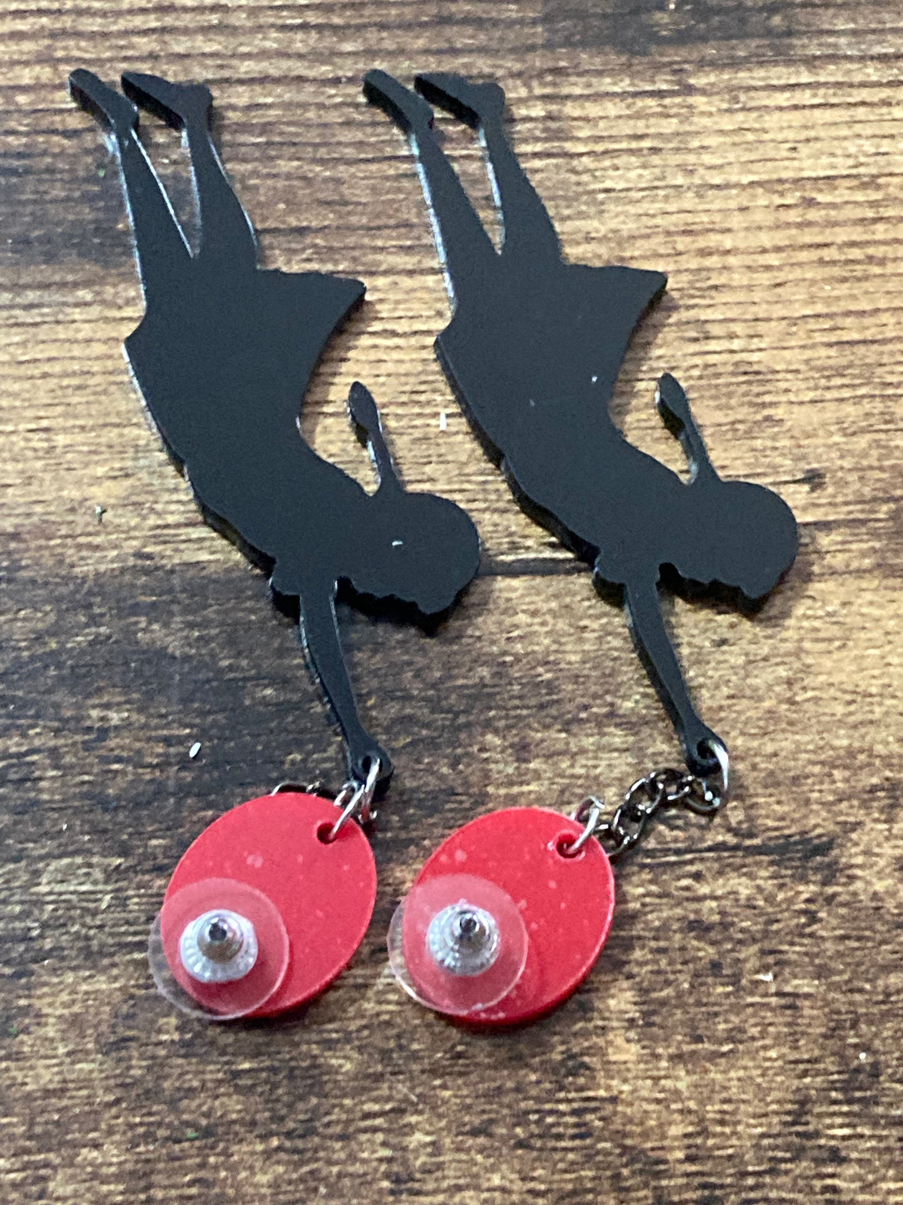 Banksy inspired girl with balloon earrings