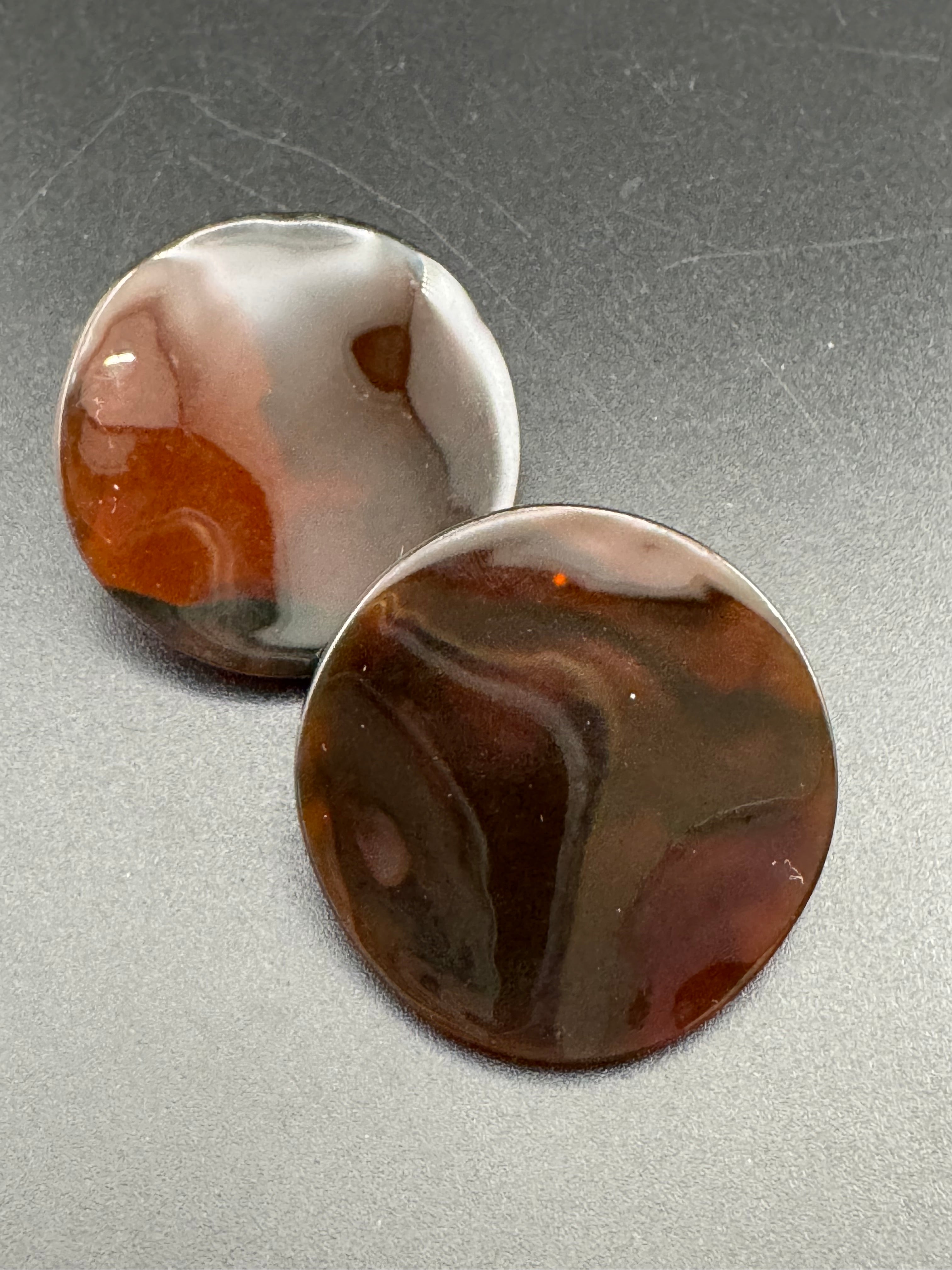 Large tortoiseshell disc earrings