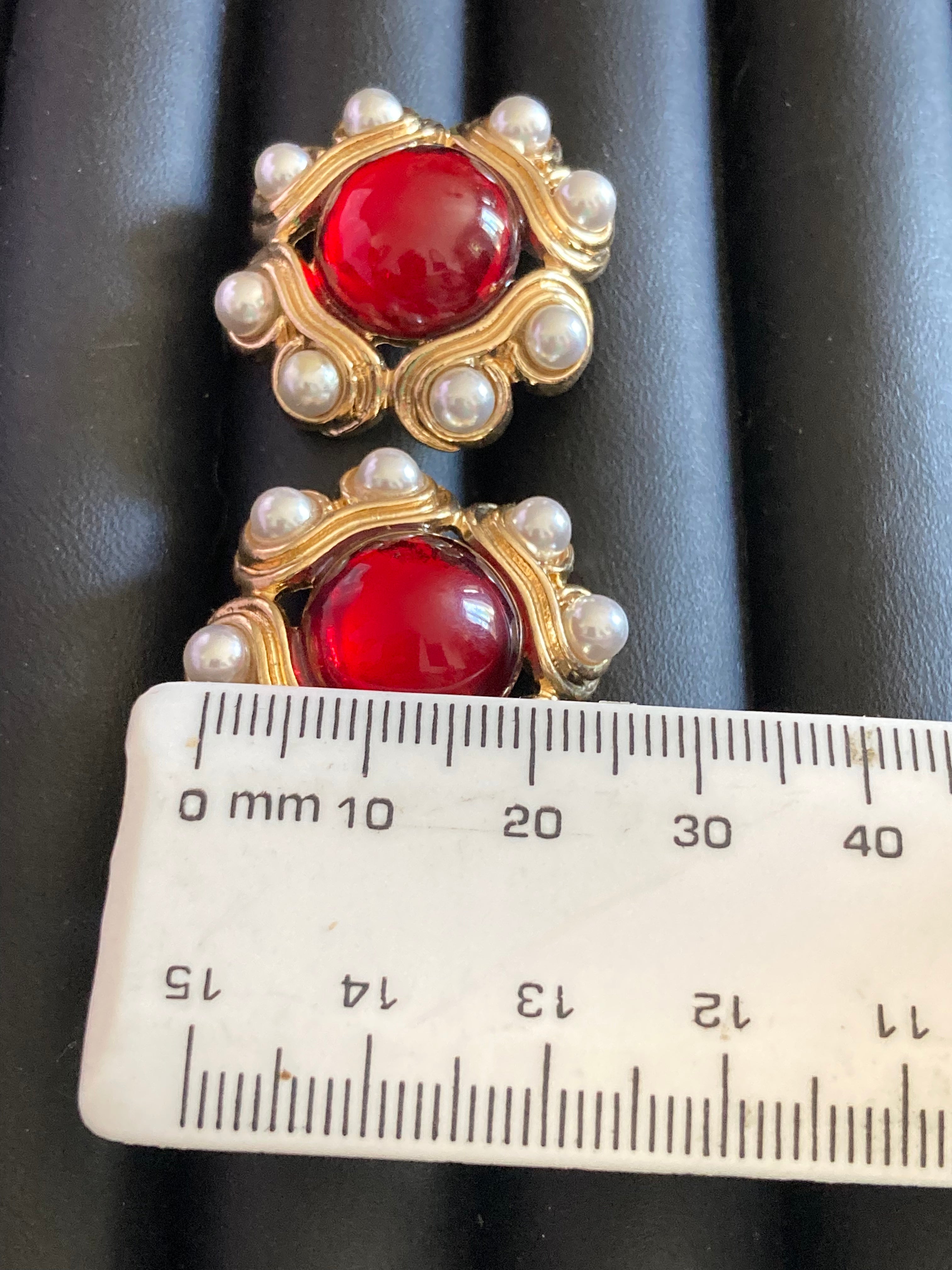 Daily Wear Dangler Design Red and White Stone Earrings ER1007