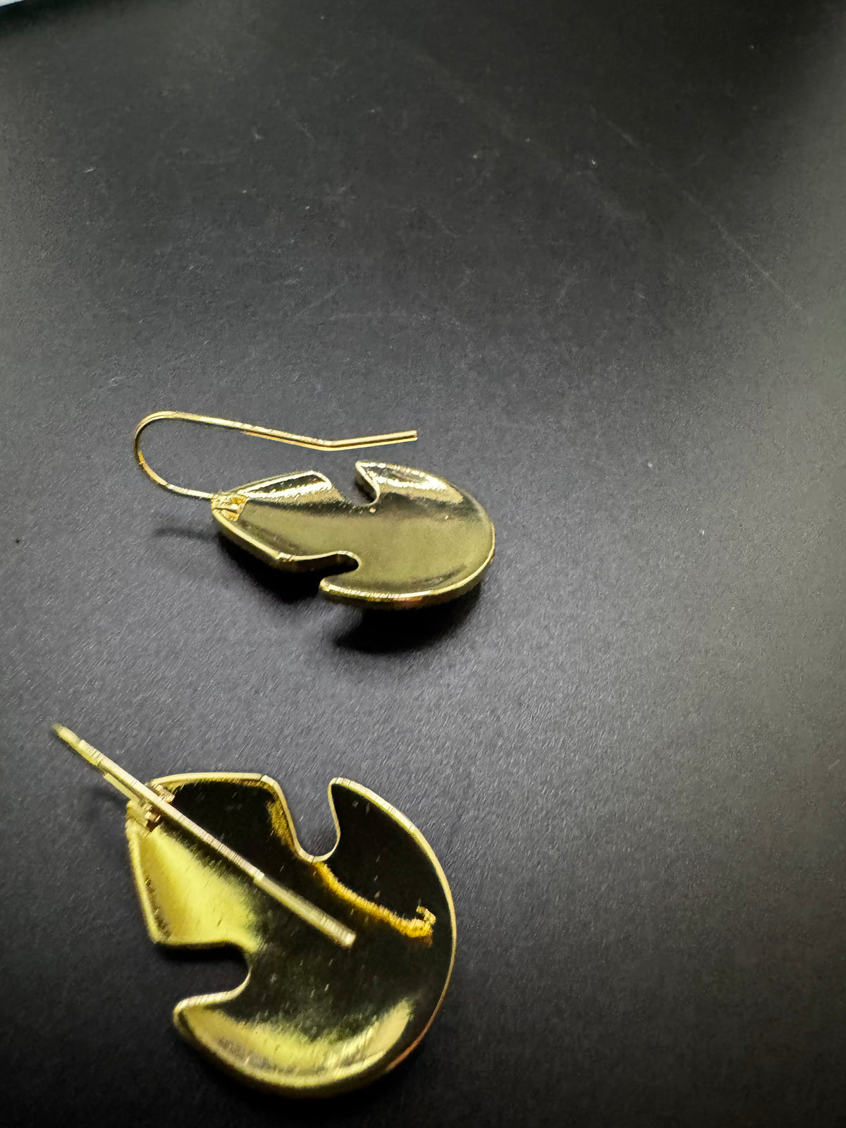 Etruscan style red and green cabochon drop earrings for pierced ears