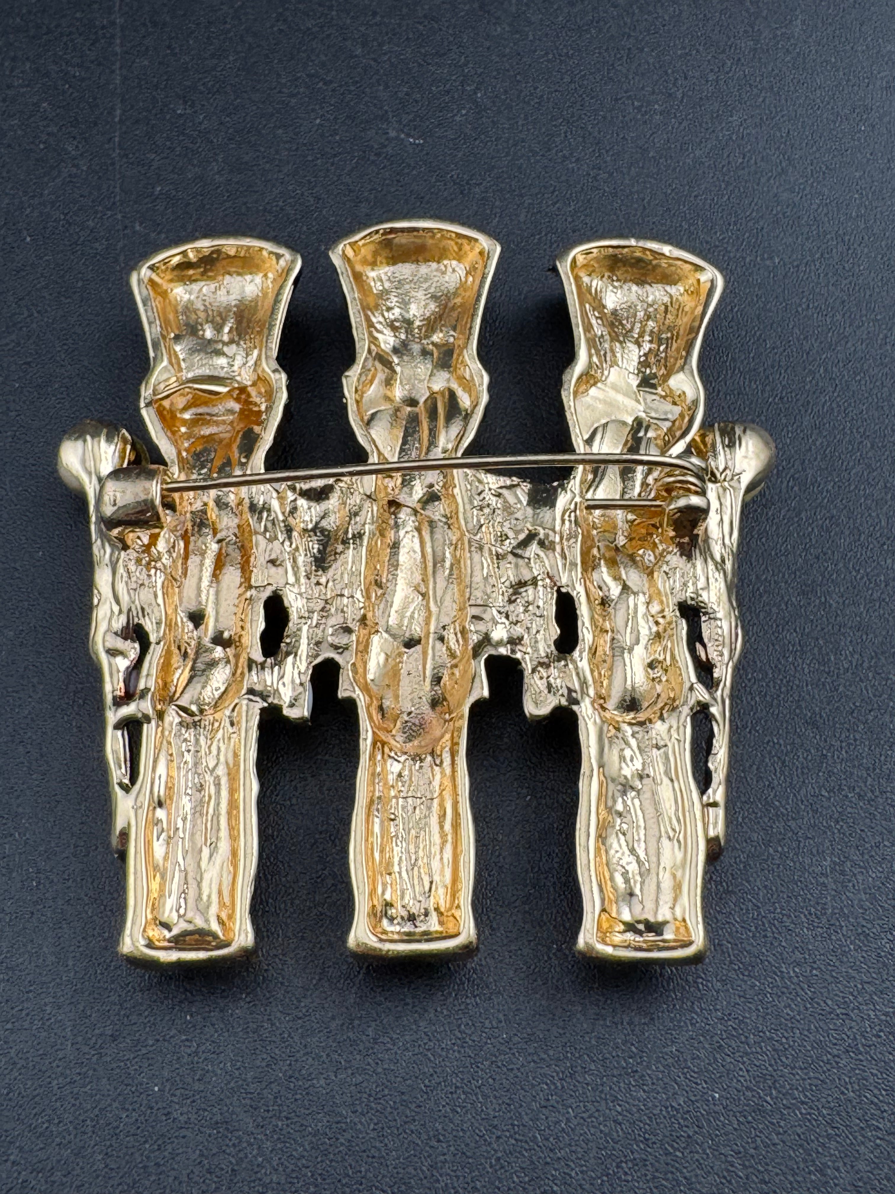 Enamel rhinestone Nutcracker men crystal christmas brooch