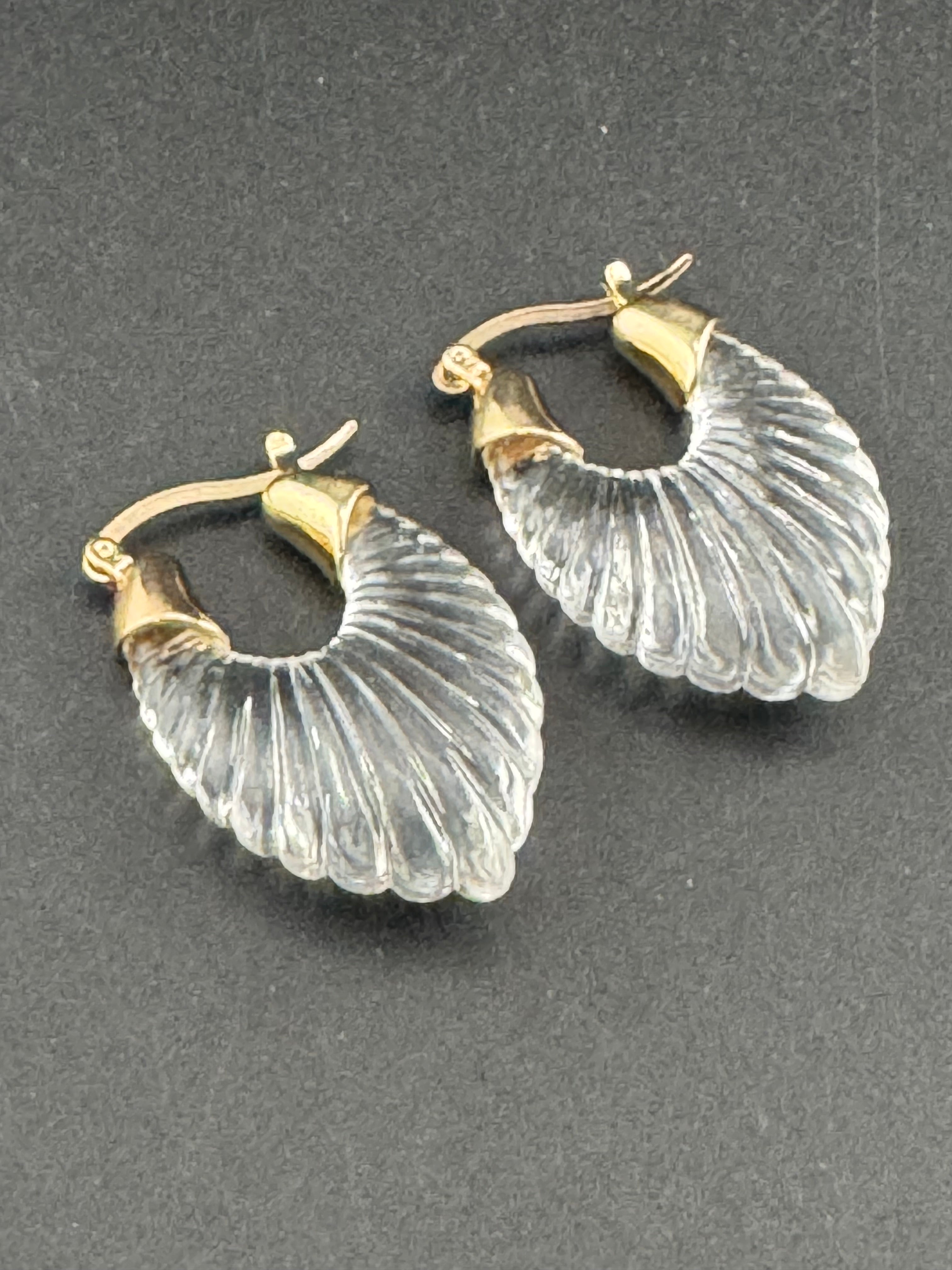 clear acrylic gold tone pierced drop earrings