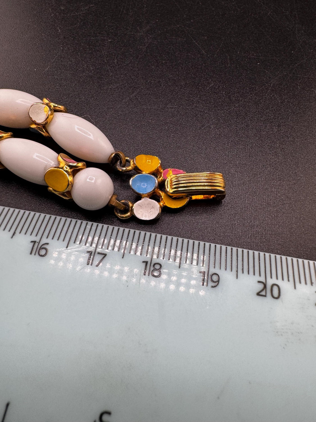 Signed Trifari Parure, Milk Glass Pastel Necklace, Bracelet Set