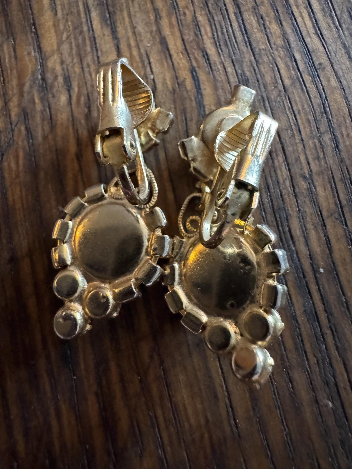 Vintage Juliana Jewelry Set, Pink Rhinestone, Green Cabochon, Gold Mesh