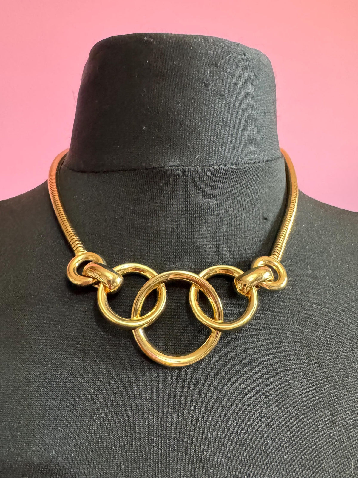 Vintage Grosse Necklace, Gold-Plated Snake Chain Choker | Dior-Style