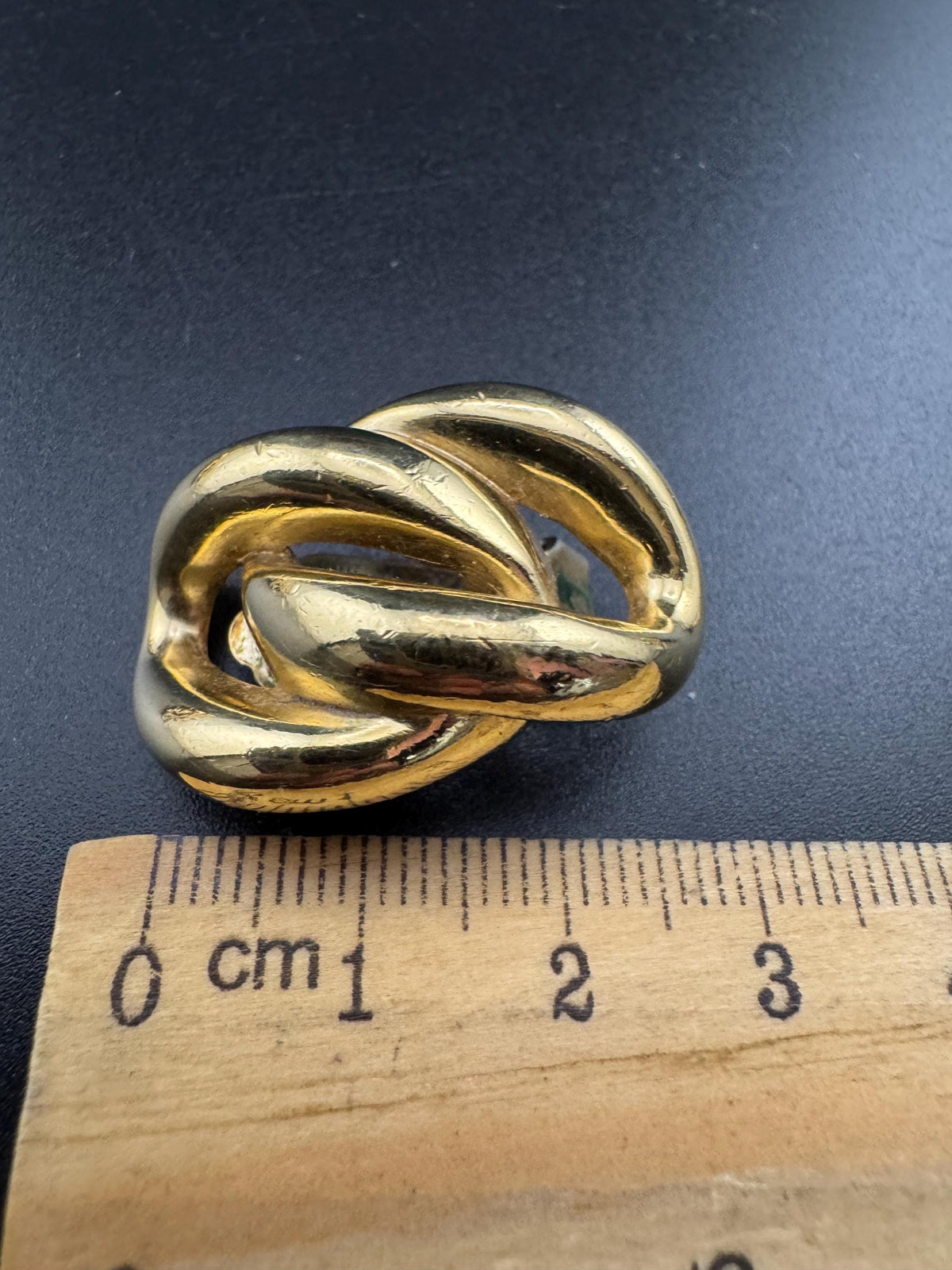 Vintage Grosse Earrings, Signed Gold Love Knot Clip-Ons