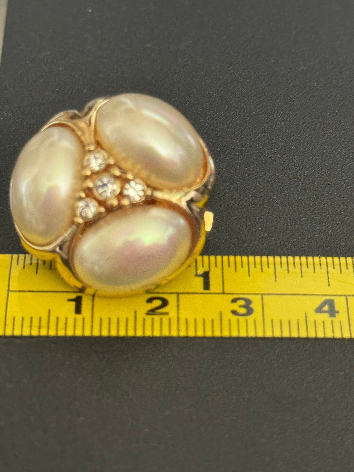 Grosse Clip On Earrings, Pearl Rhinestone Vintage Statement Piece