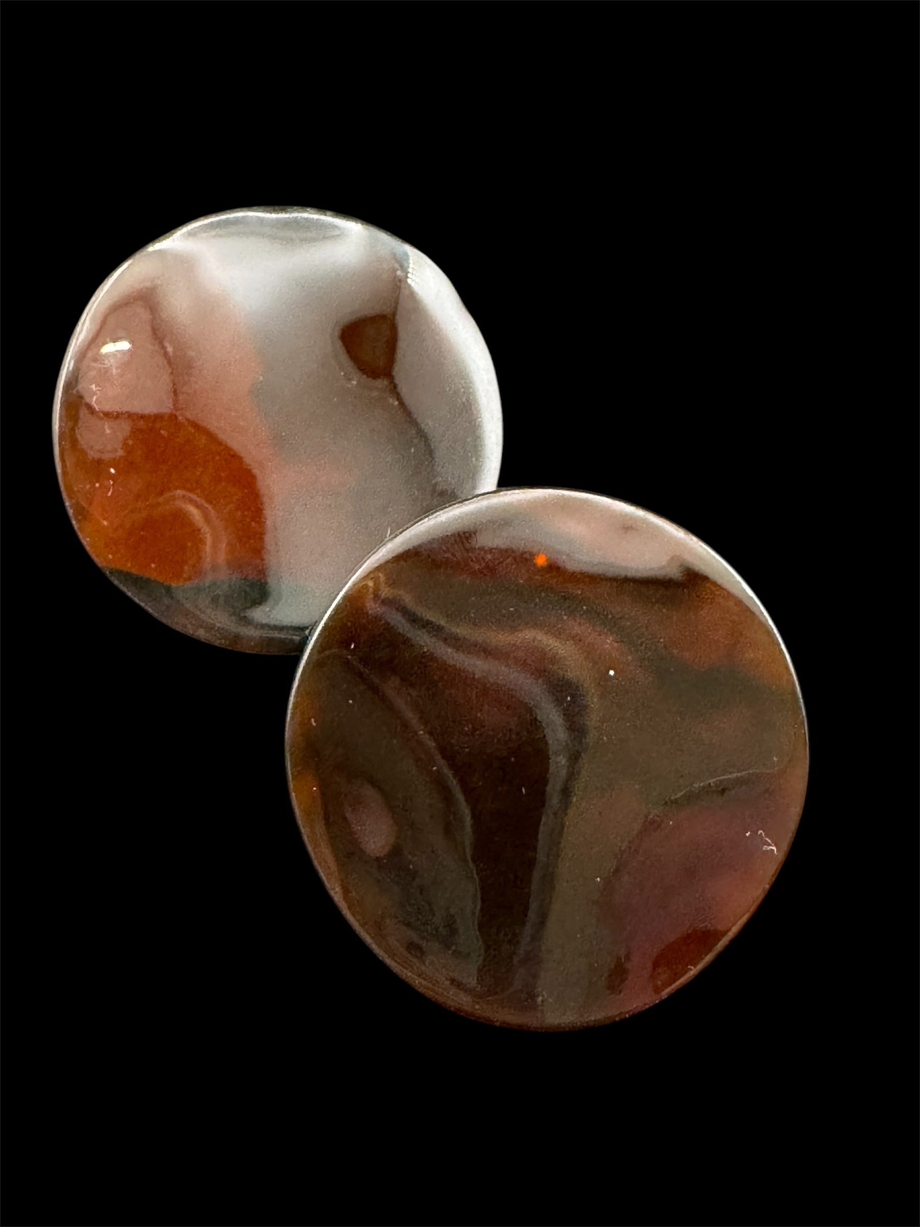 Large tortoiseshell disc earrings