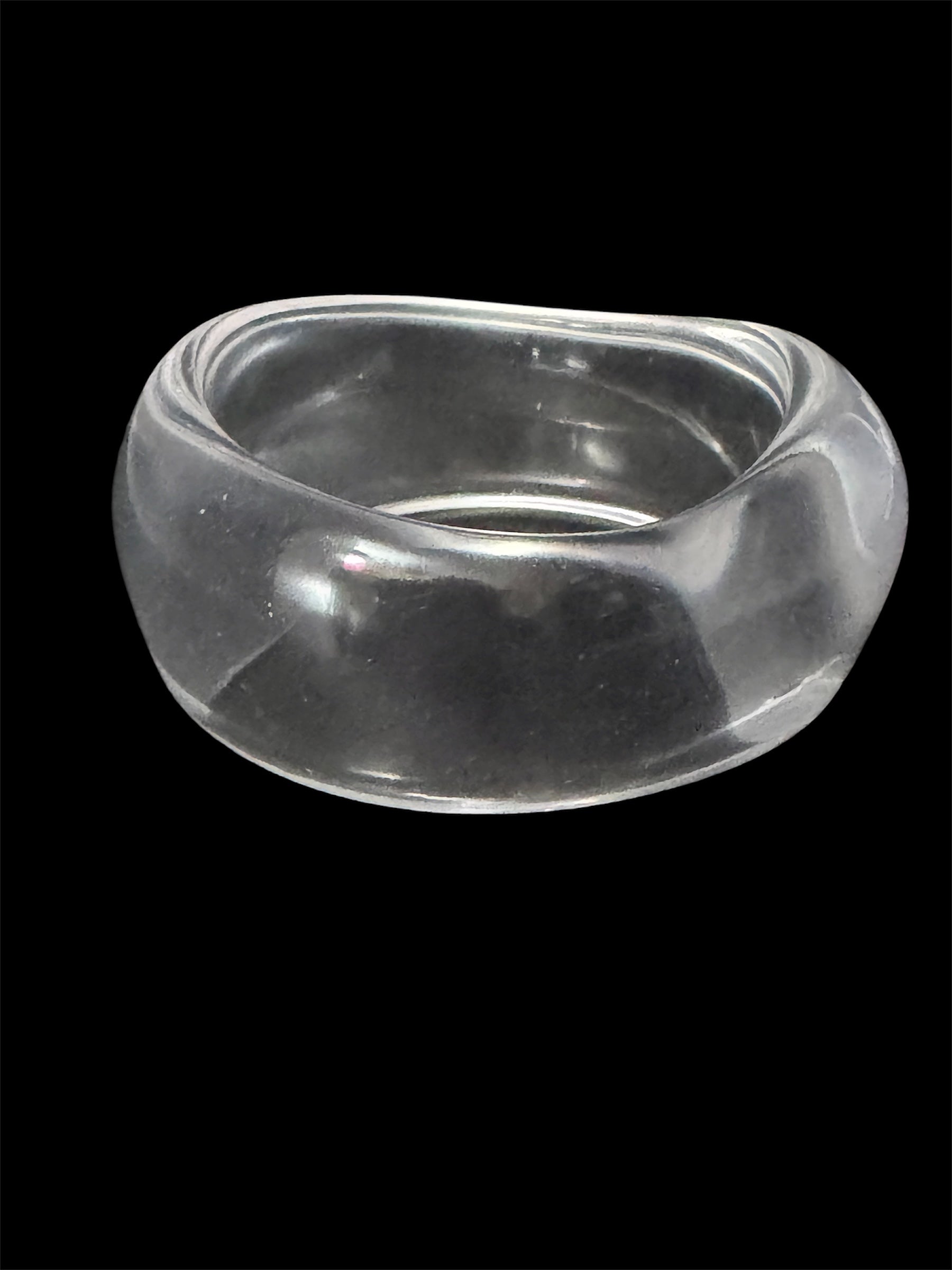 Chunky clear acrylic abstract wide bangle