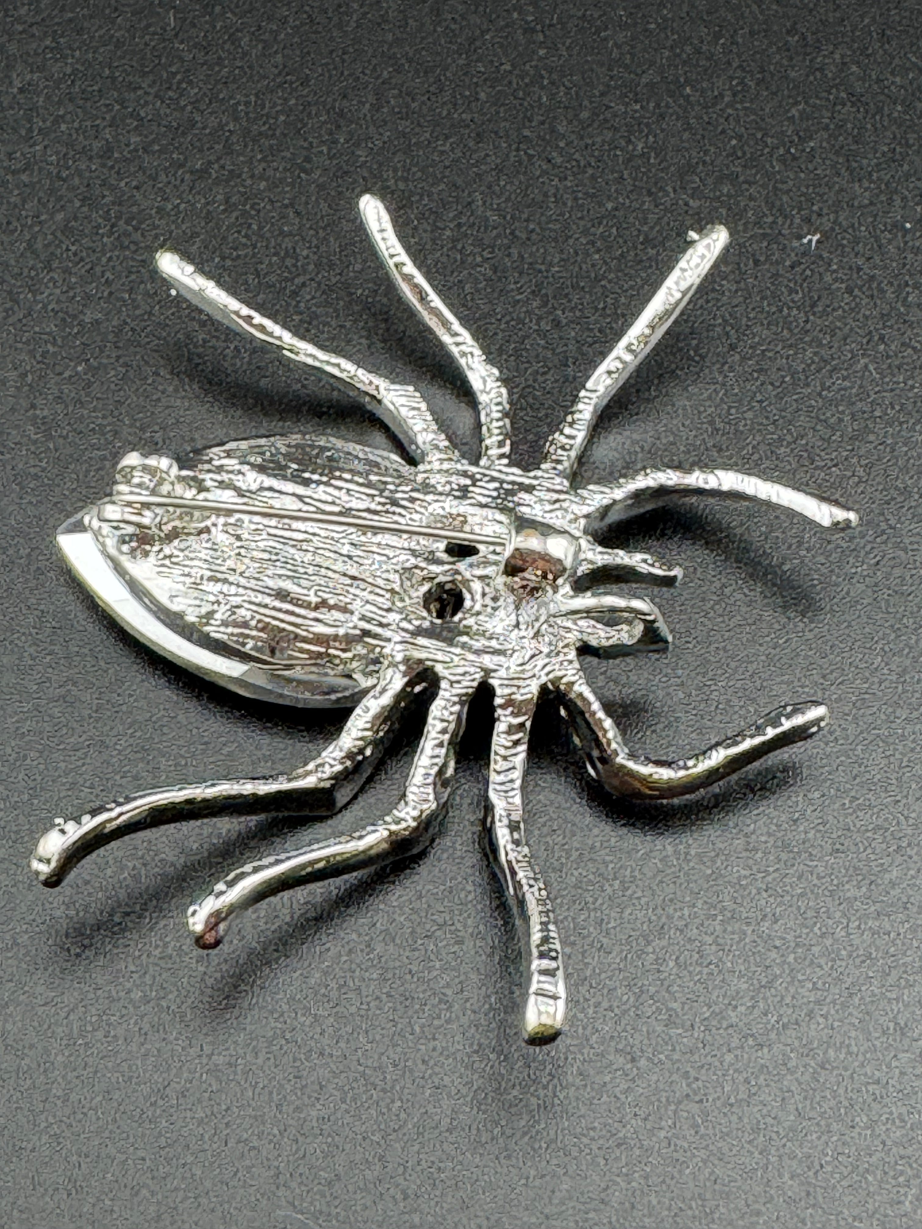 Large spider bug brooch with citrine diamanté
