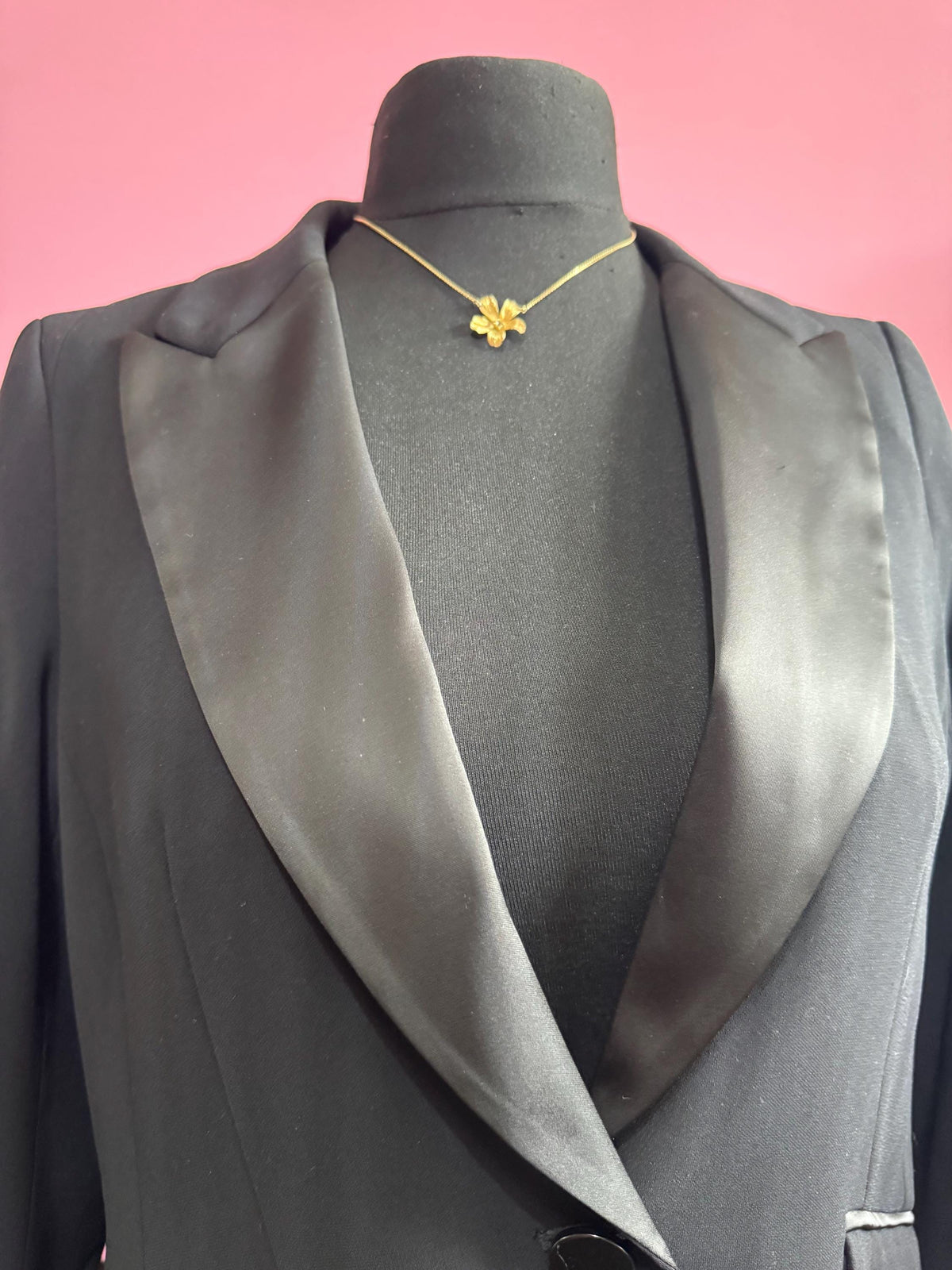 Grosse Flower Necklace, Gold Plated Rhinestone Pendant, 39-43 Cm